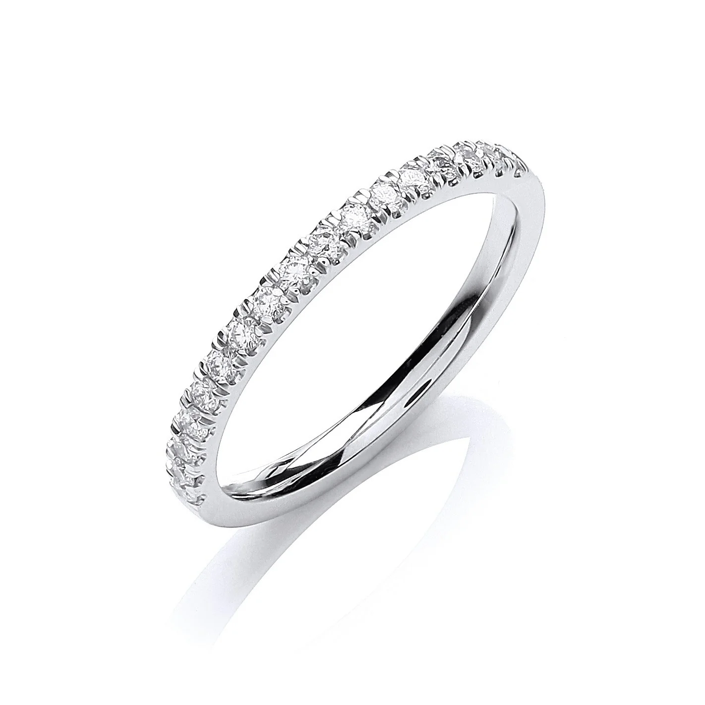 Platinum 0.30ctw GH/SI Half Eternity Diamond Ring - Platinum - Image 2