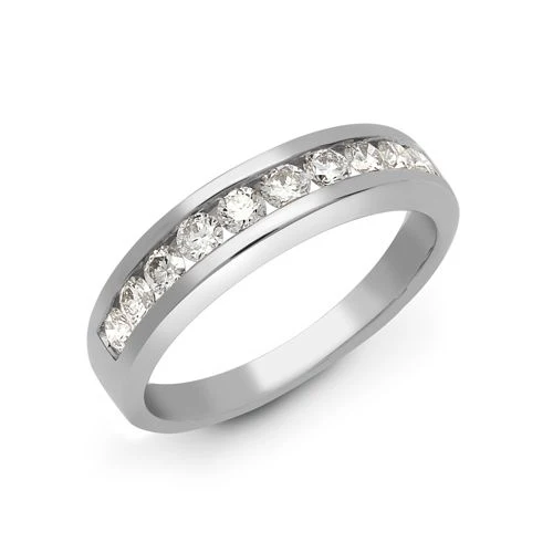 Platinum 1.00ct Channel Set R.B.C Dia Half ET Ring