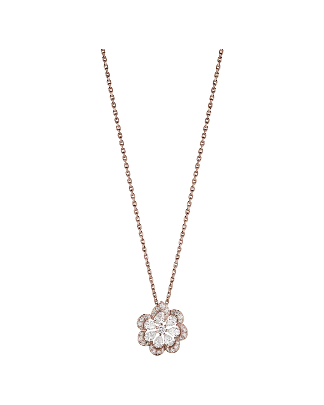 Precious Lace Mini Frou-Frou Diamond Pendant 18ct Rose Gold