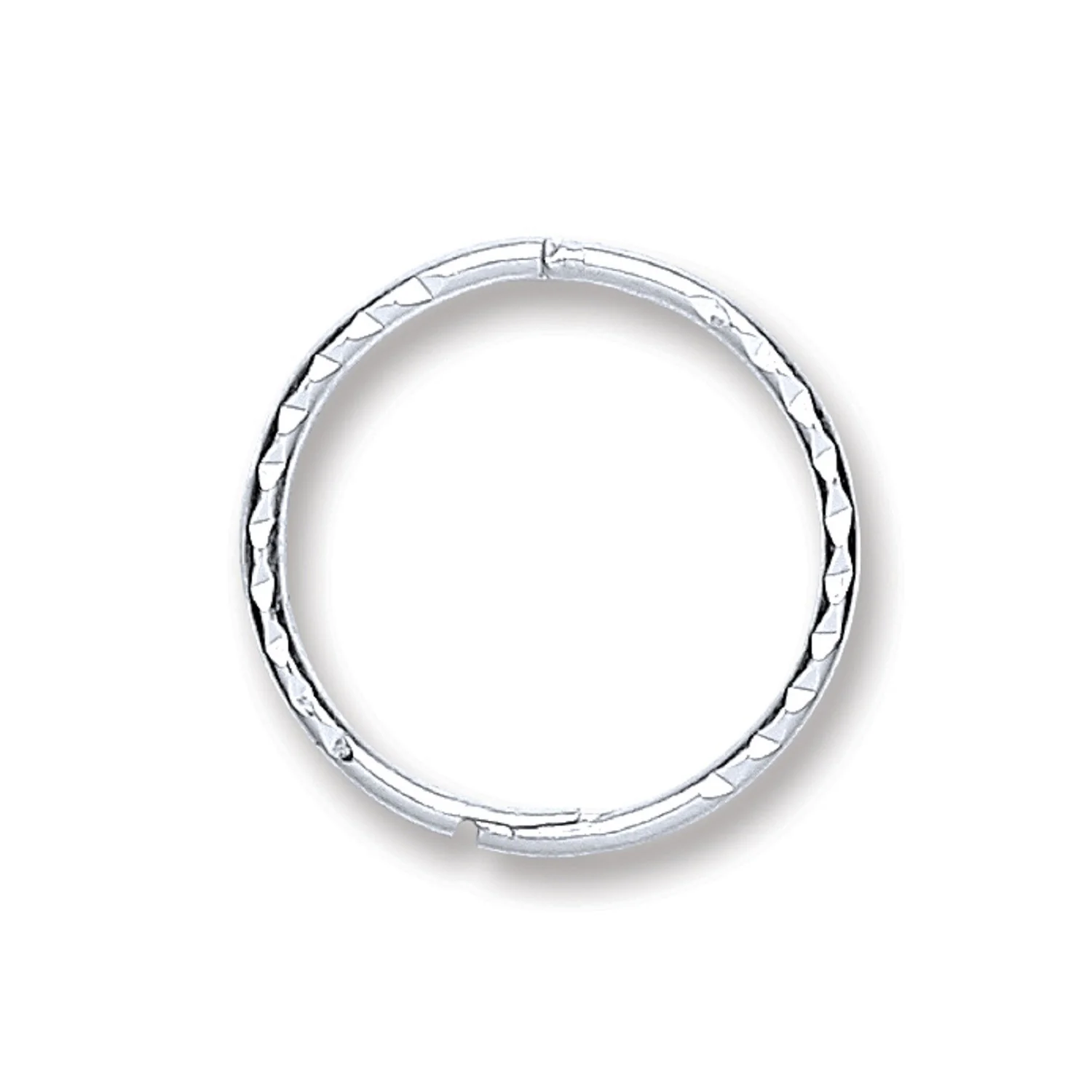 Silver 12mm Diamond Cut Hinged Sleepers - Silver - Image 2