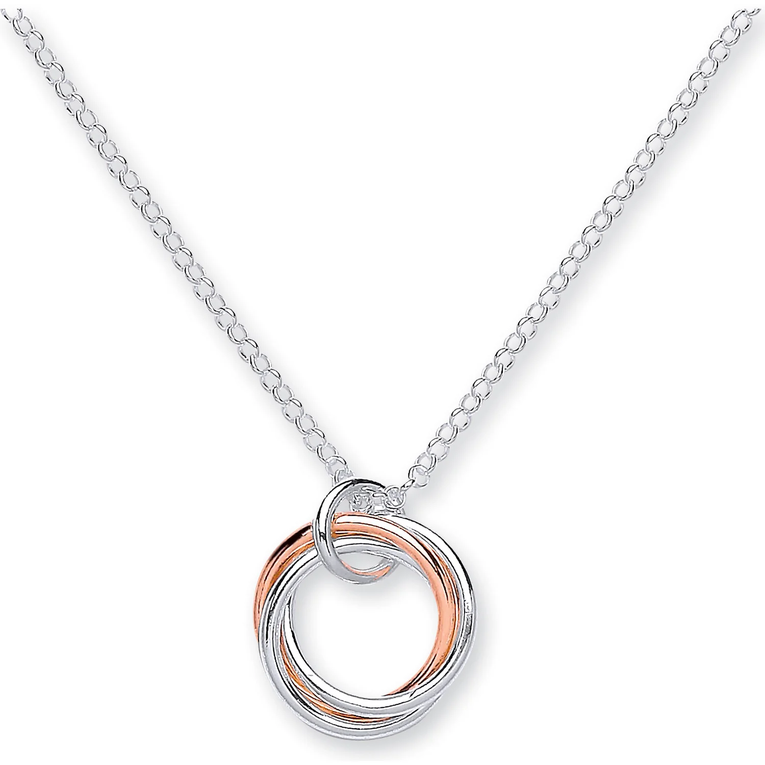 Silver 17" Two Colour Circle Chain - Silver - Image 2