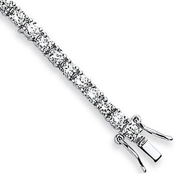 Silver 3.5mm Cubic Zirconia Tennis Baby 6" Bracelet - Silver - Image 2