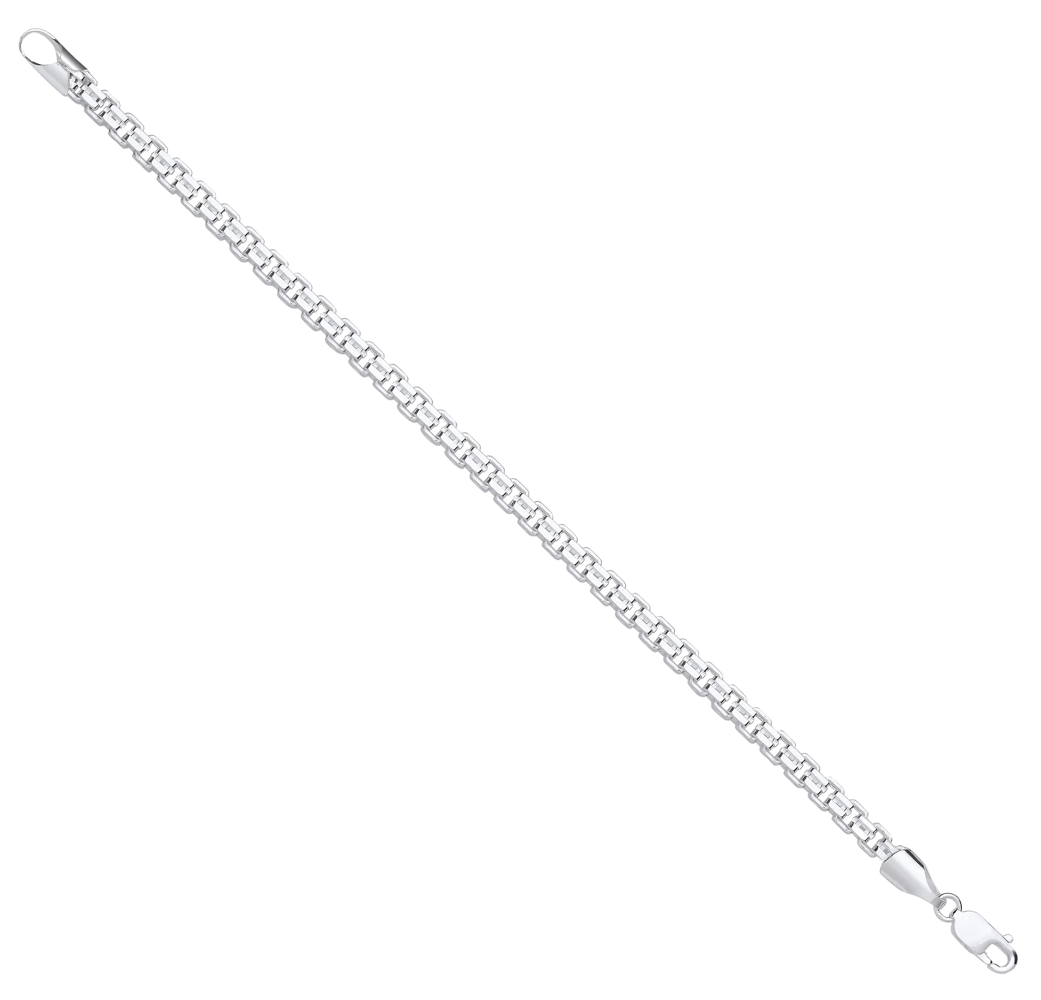 Silver 4.9mm Cage Gents Bracelet - Silver - Image 2