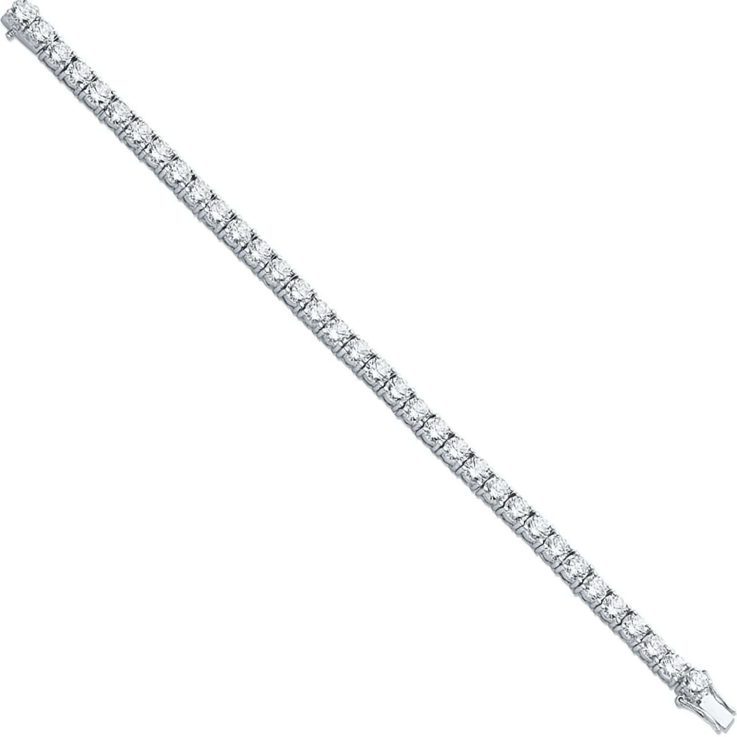 Silver 5.2mm Cubic Zirconia Tennis Bracelet - Silver - Image 2