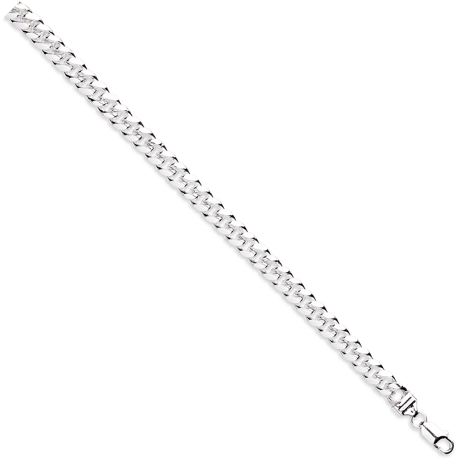 Silver 8.5mm Dome Cuban Link Chain/Gents Bracelet - Silver - Image 2