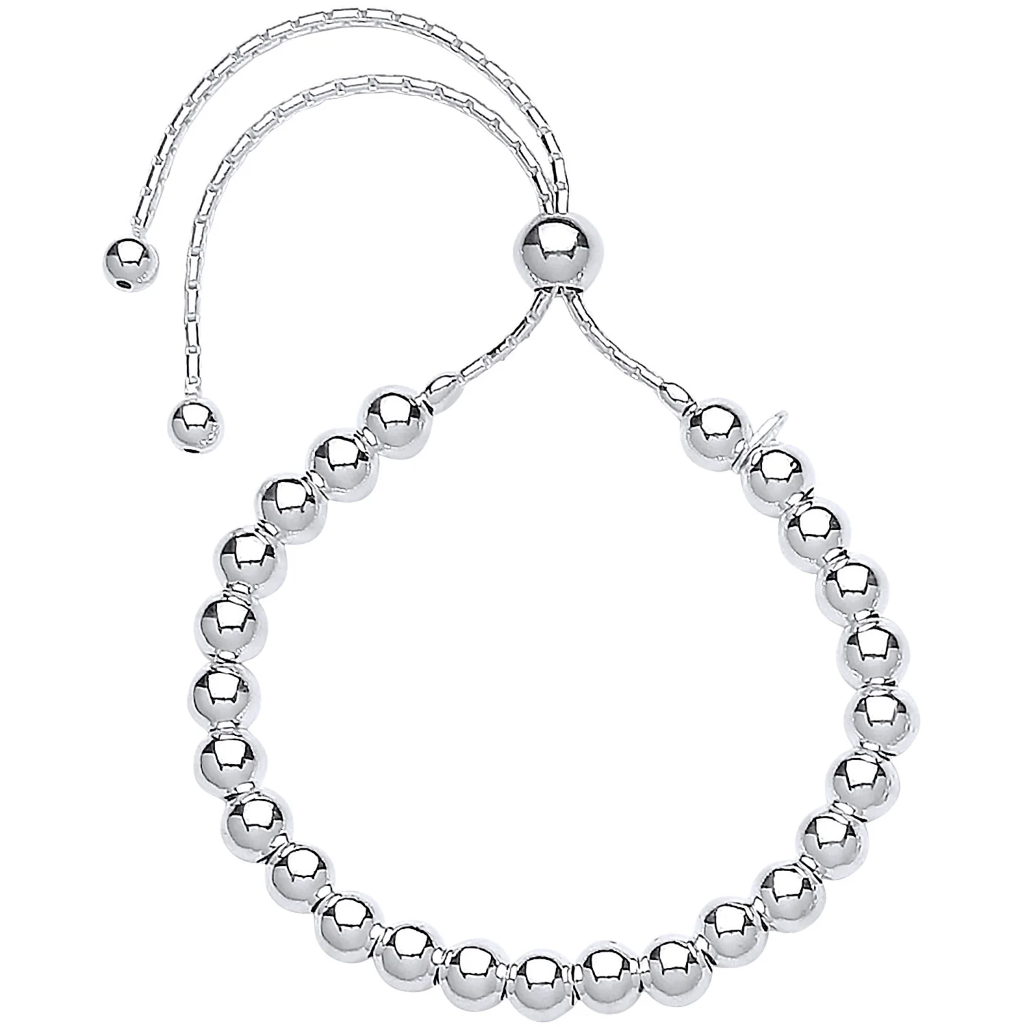 Silver Ball Friendship Bracelet - Silver - Image 2