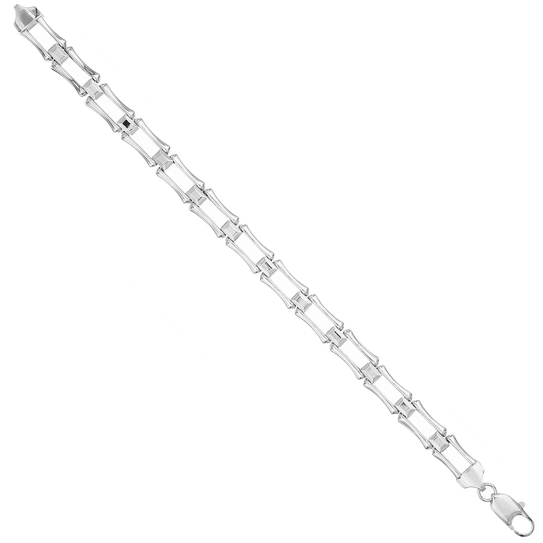 Silver Bike Chain Style Ladies Bracelet - Silver - Image 2