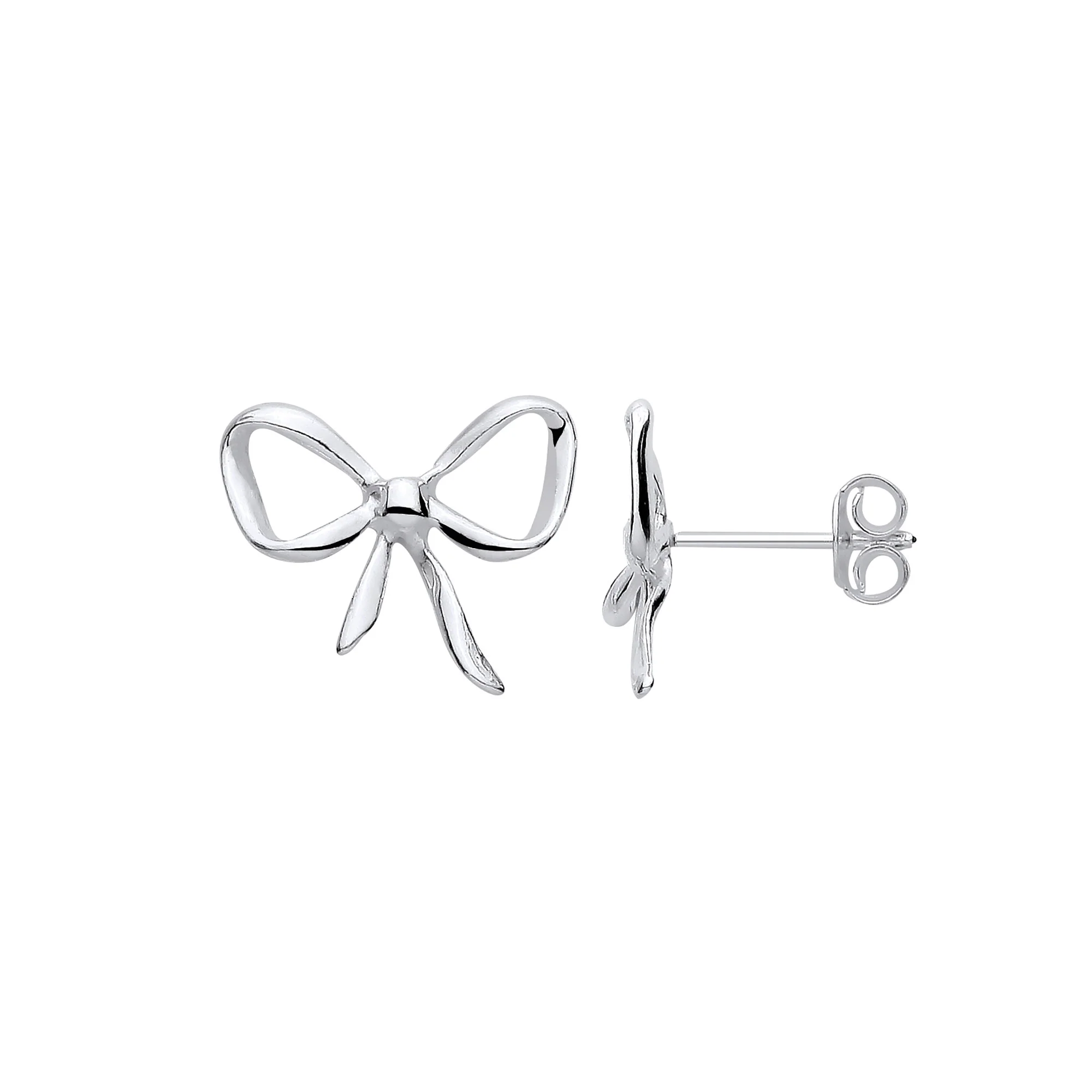 Silver Bow Studs - Silver - Image 2