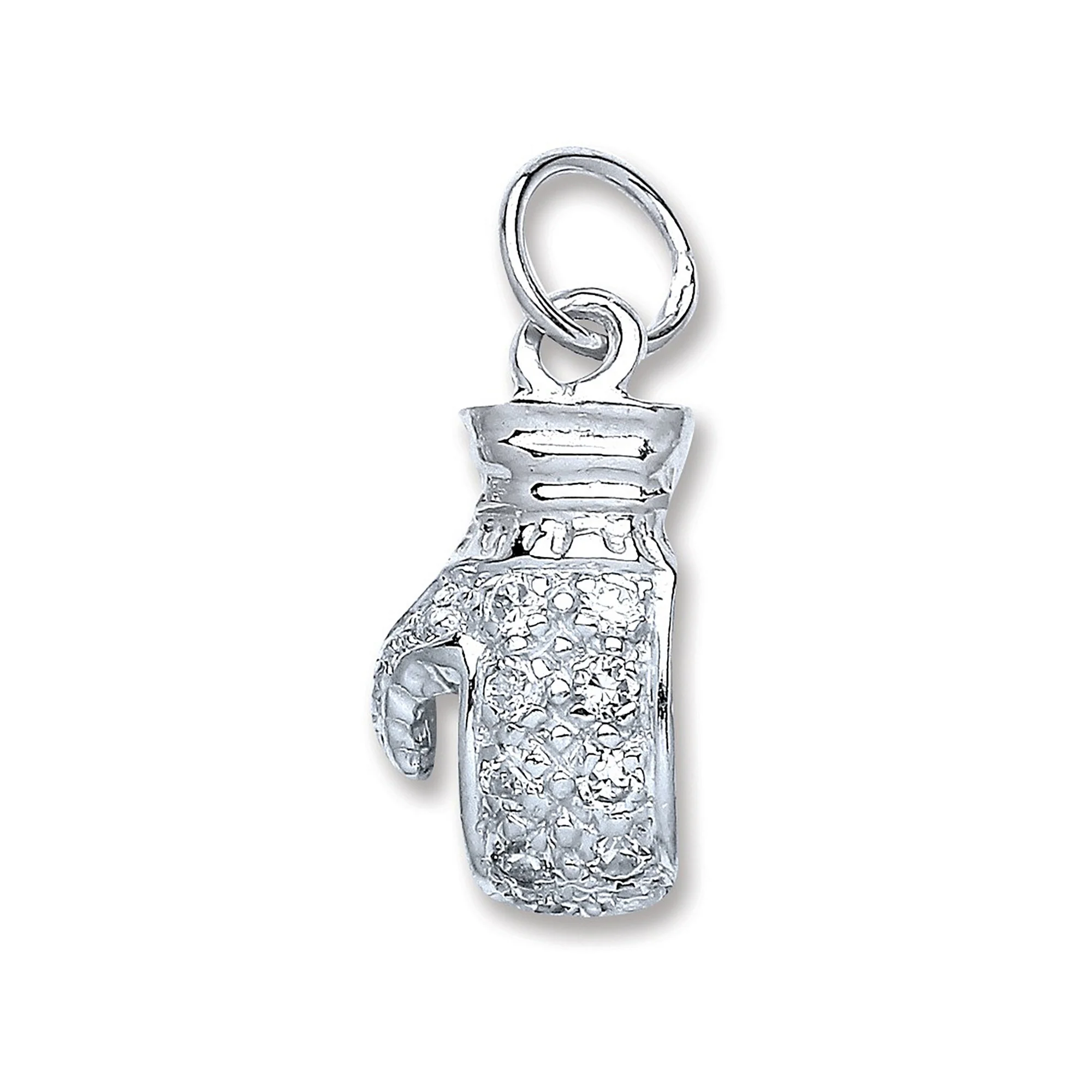 Silver Boxing Glove Cubic Zirconia Pendant - Silver - Image 2