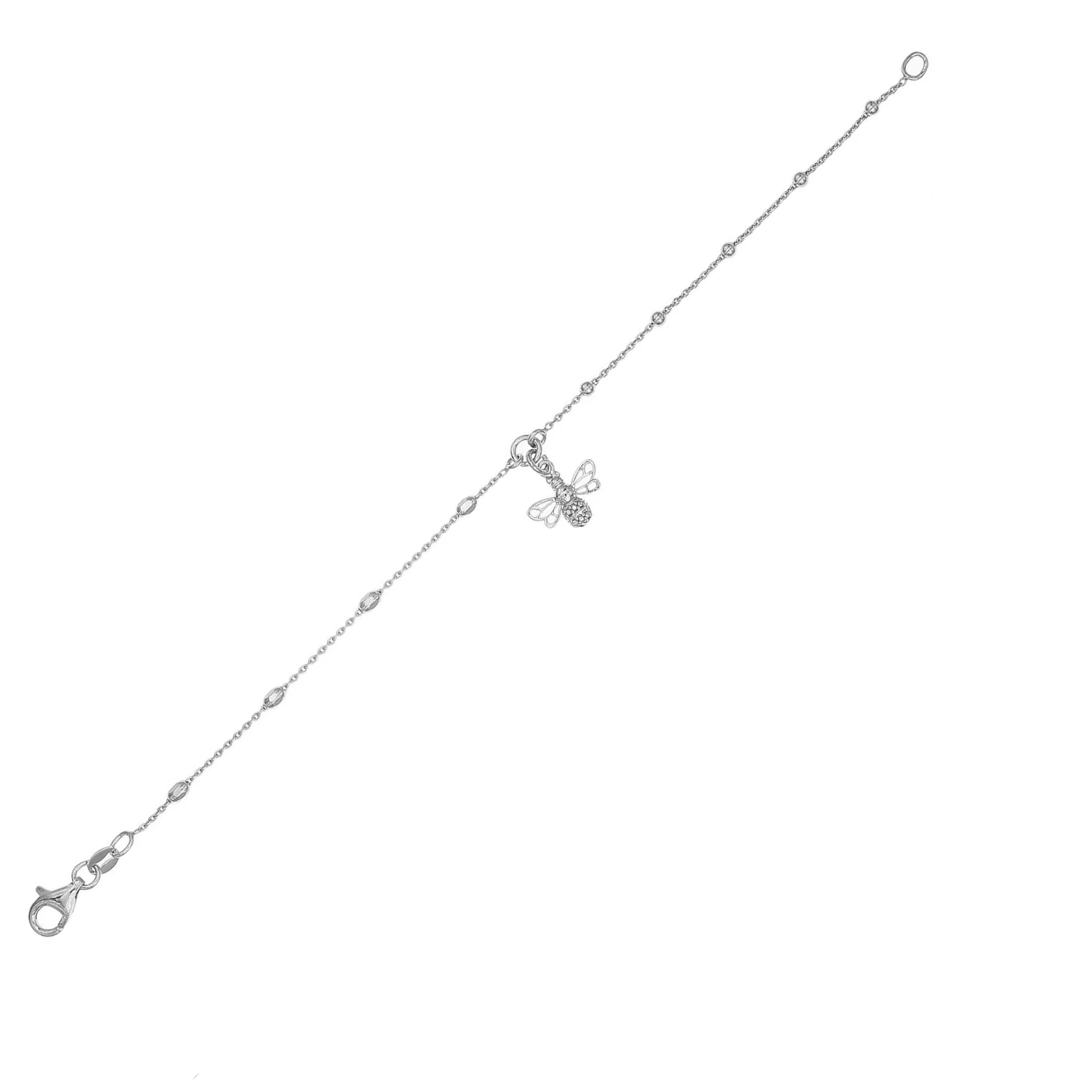 Silver Bumble Bee Anklet - Silver - Image 2