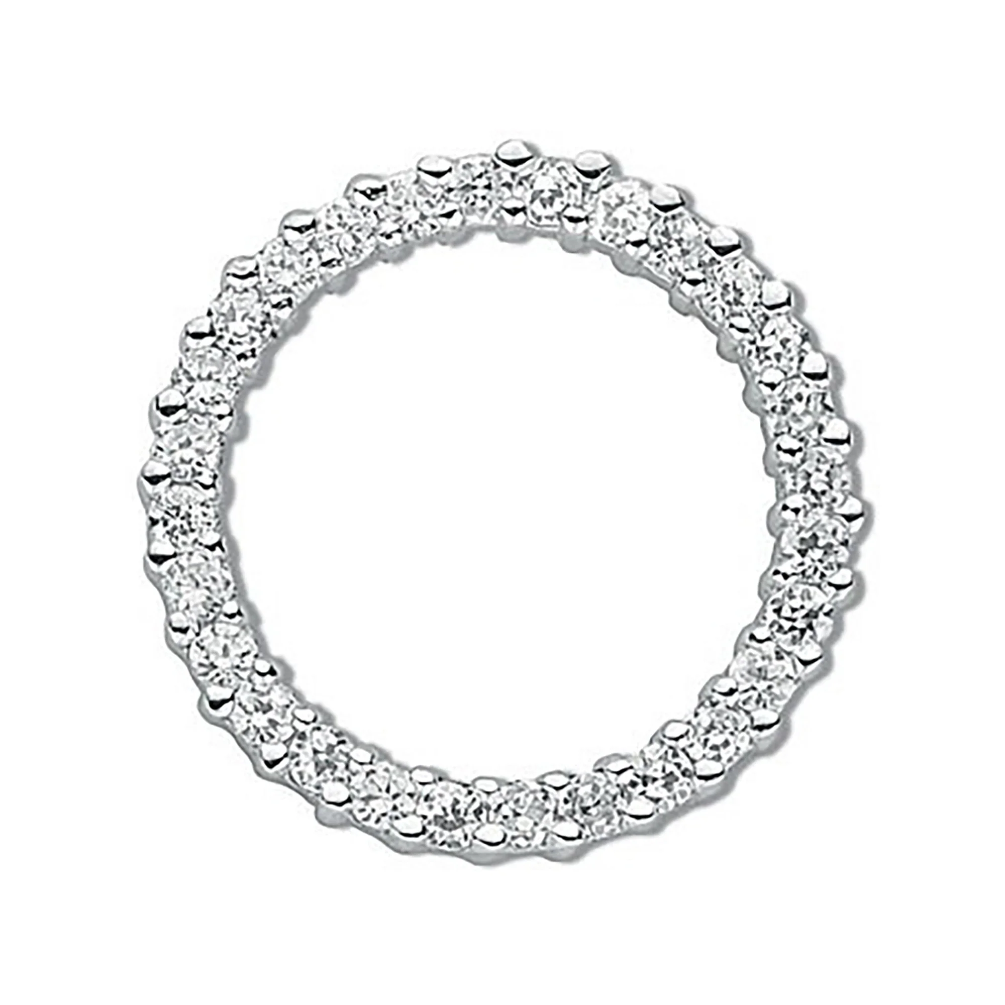 Silver Cubic Zirconia Circle of Life Pendant - Silver - Image 2