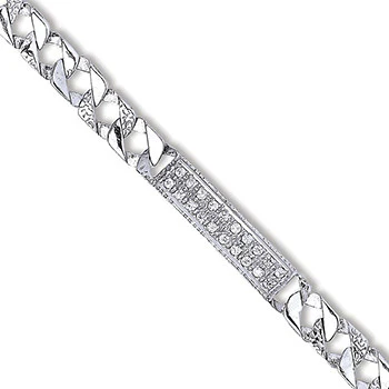 Silver Cubic Zirconia ID Baby 6" Bracelet - Silver - Image 2
