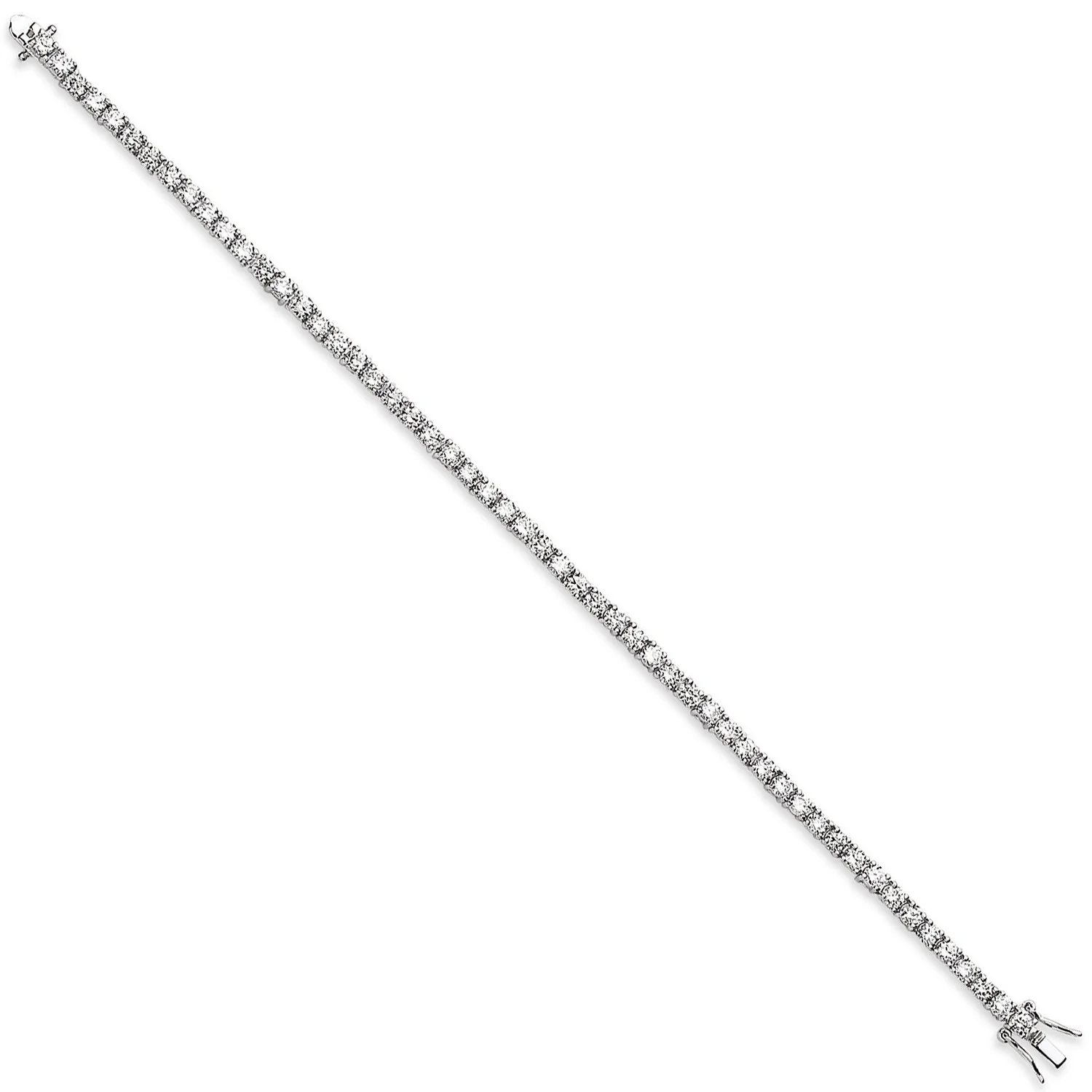 Silver Cubic Zirconia Tennis Bracelet - Silver - Image 2