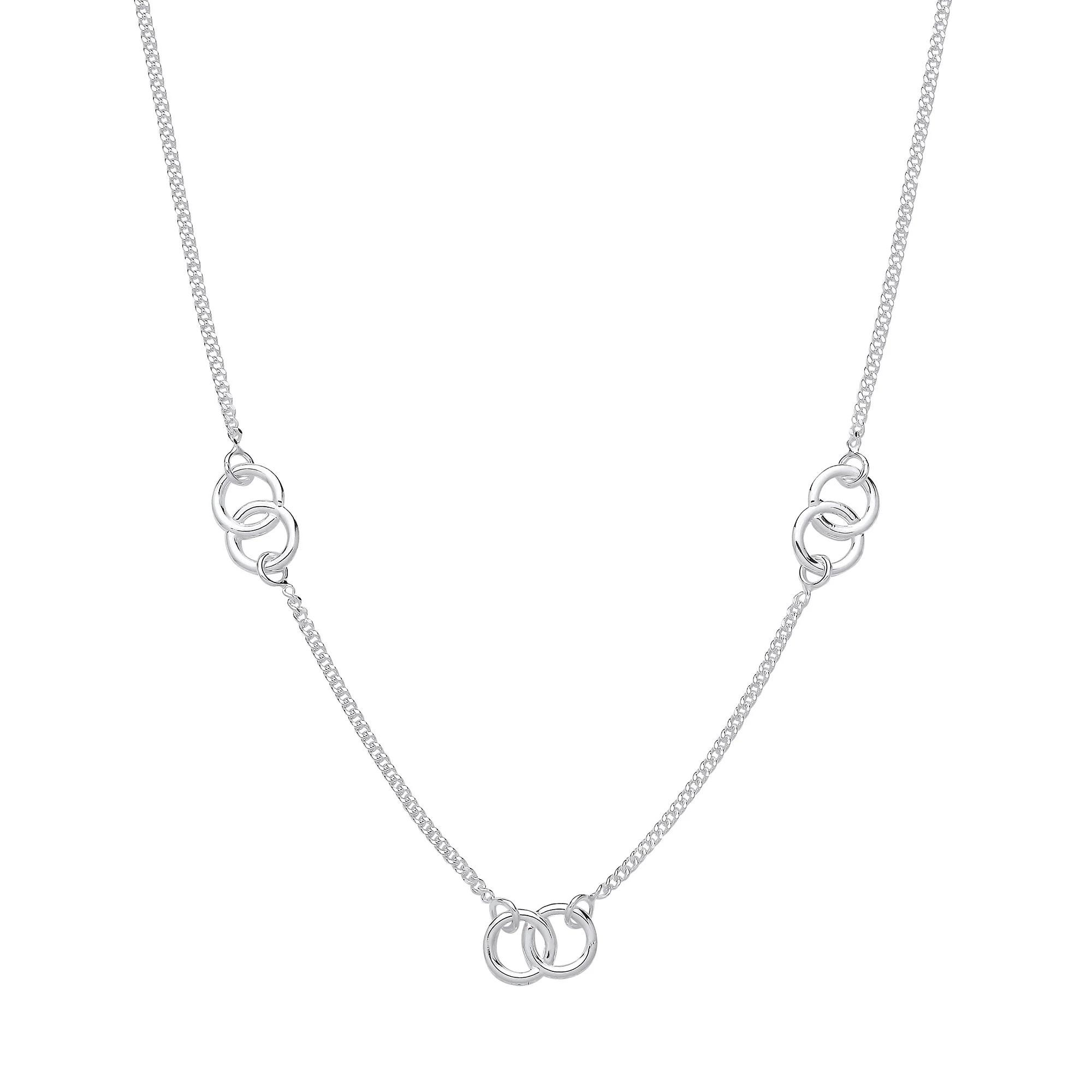 Silver Entwined Circles 17" Necklace - Silver - Image 2