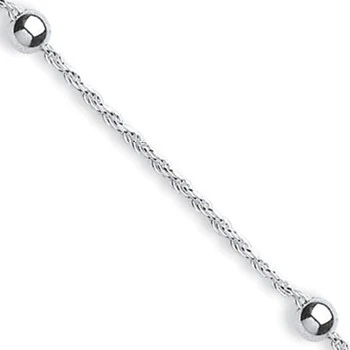 Silver Fancy Rope Anklet - Silver - Image 2