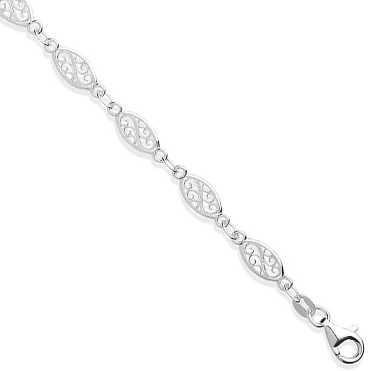 Silver Filigree Ladies Bracelet - Silver - Image 2