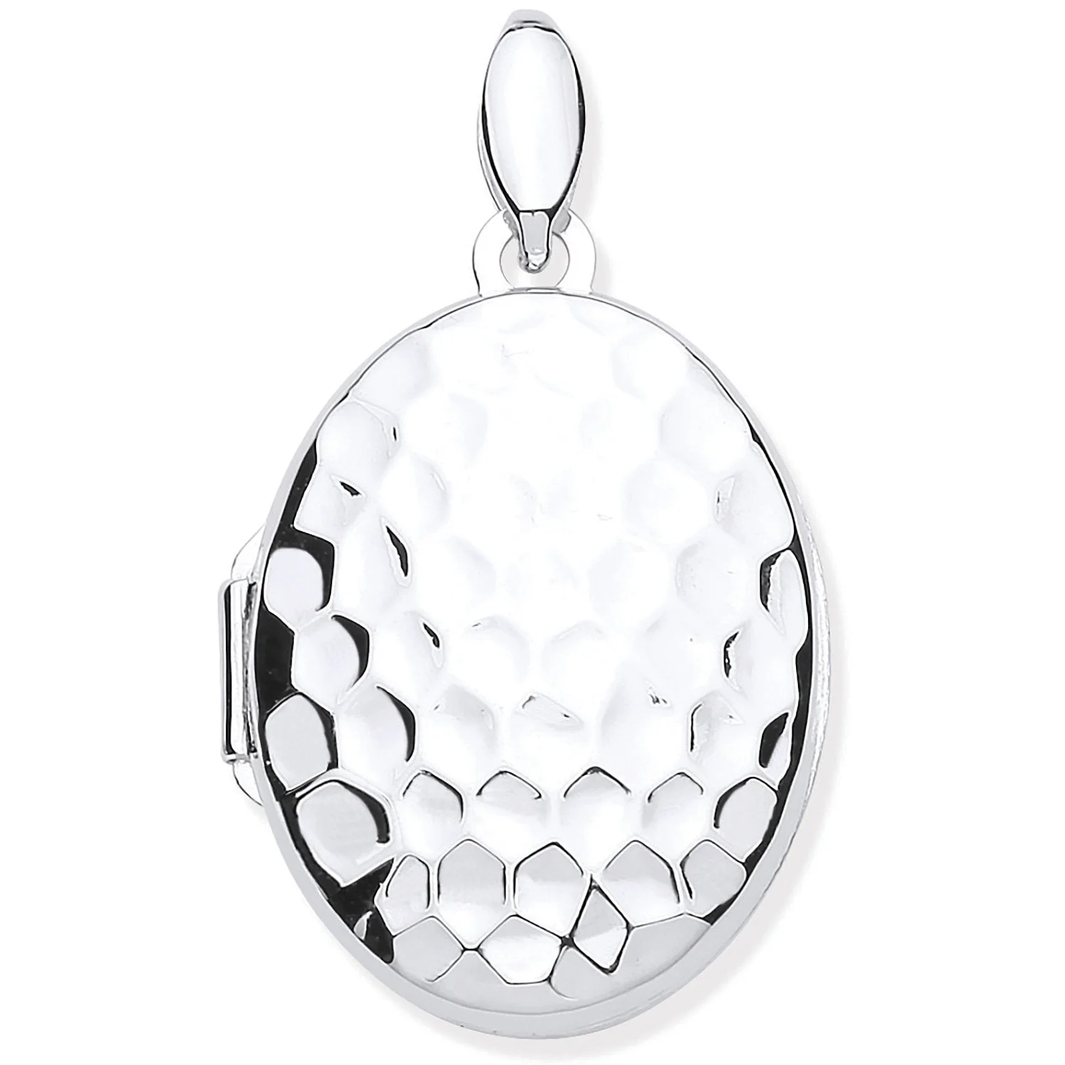 Silver Golf Ball Print Oval Locket - Silver