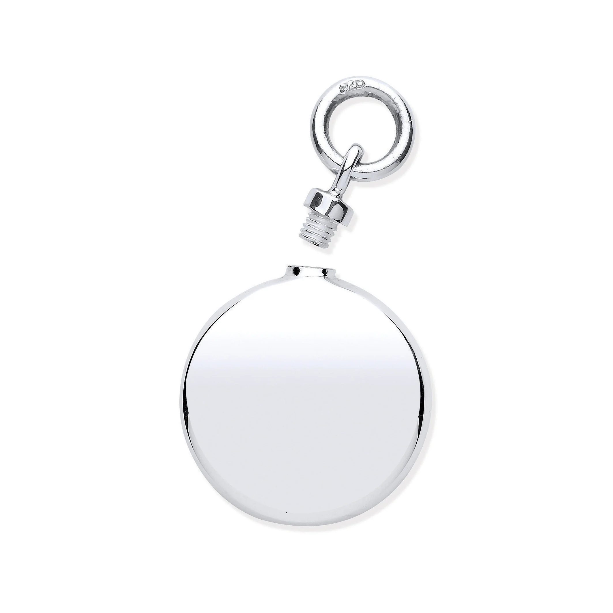 Silver Perfume/Ashes Round Holder Pendant - Silver - Image 2