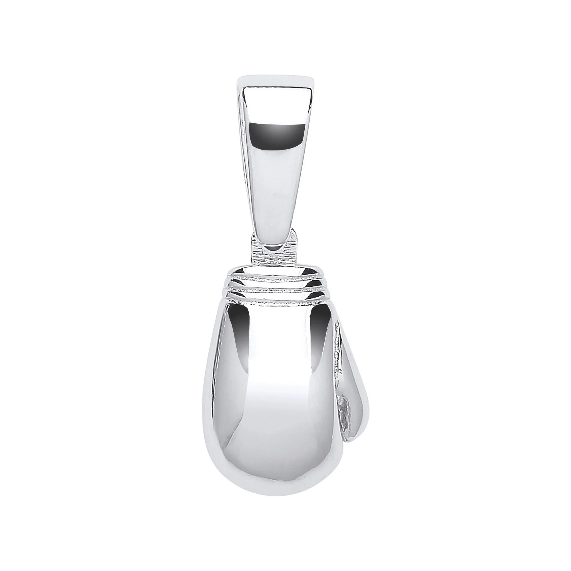 Silver Plain Boxing Glove Drop Pendant - Silver - Image 2