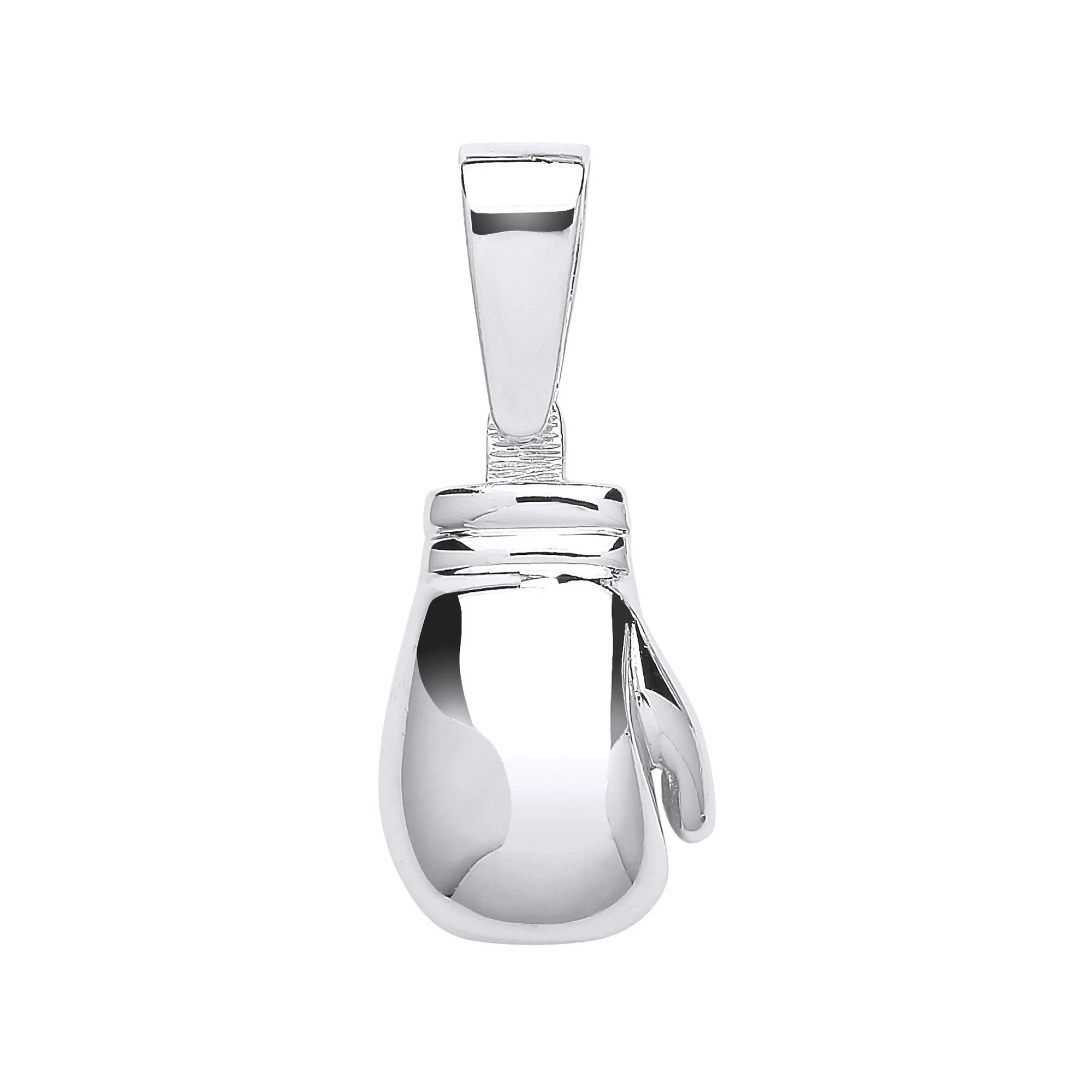 Silver Plain Large Boxing Glove Pendant - Silver - Image 2