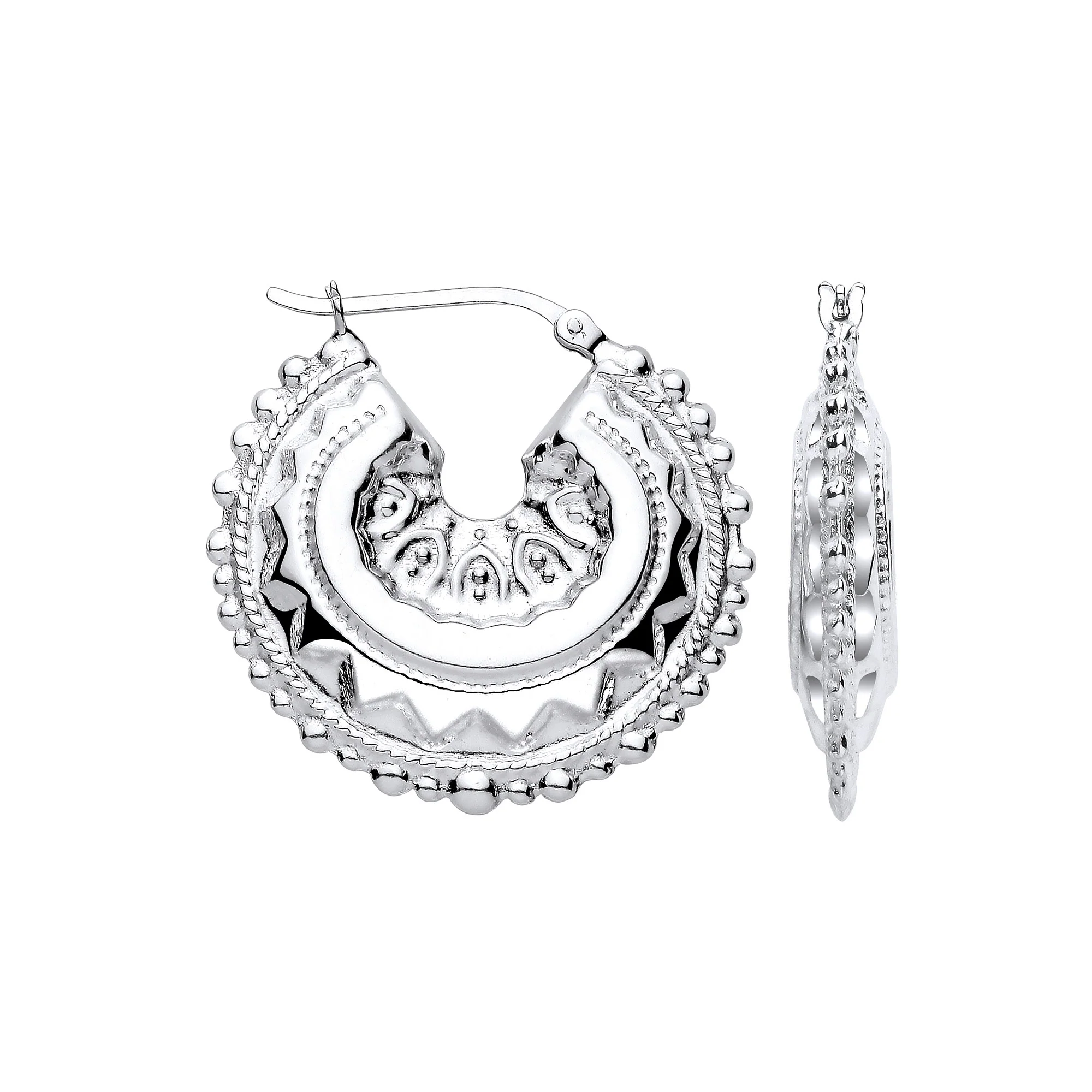 Silver Round 30mm Creole - Silver - Image 2