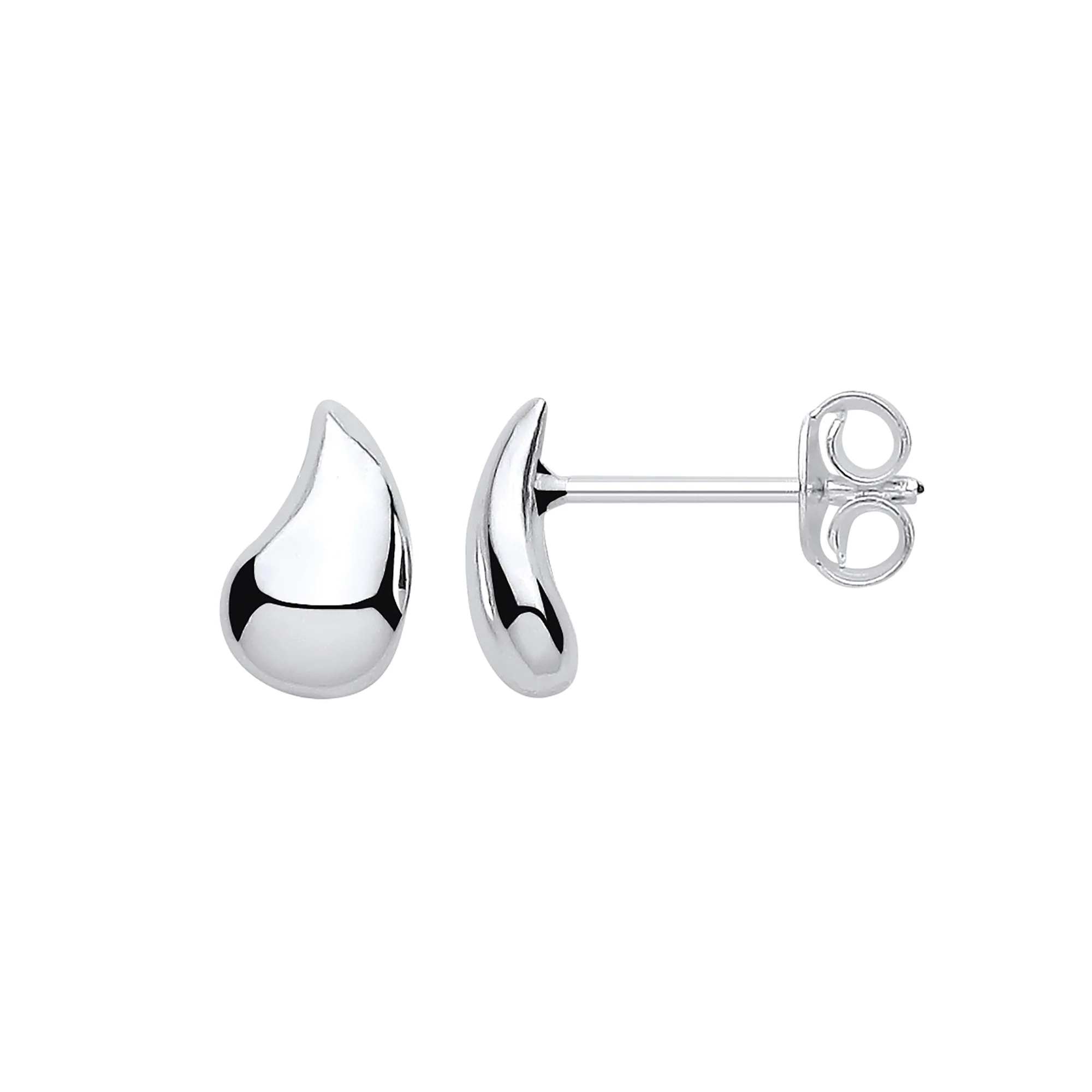 Silver Small Teardrop Studs - Silver - Image 2