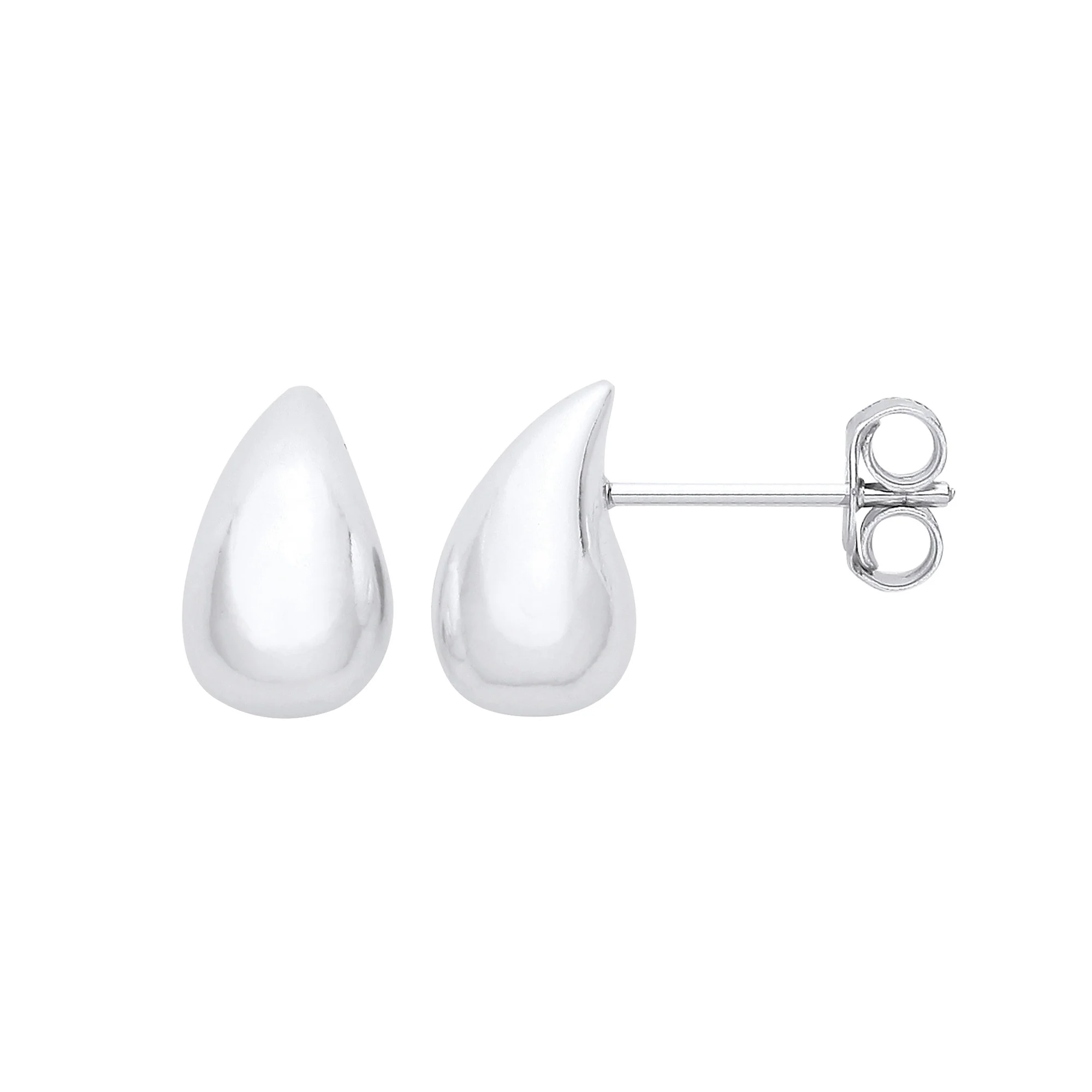 Silver Teardrop Studs - Silver - Image 2