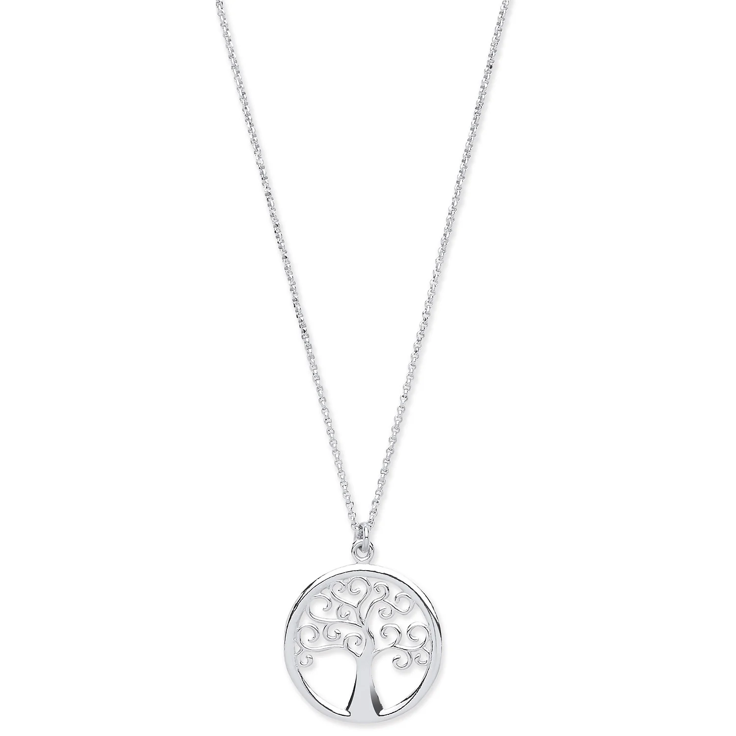 Silver Tree of Life Necklace 16" - Silver - Image 2