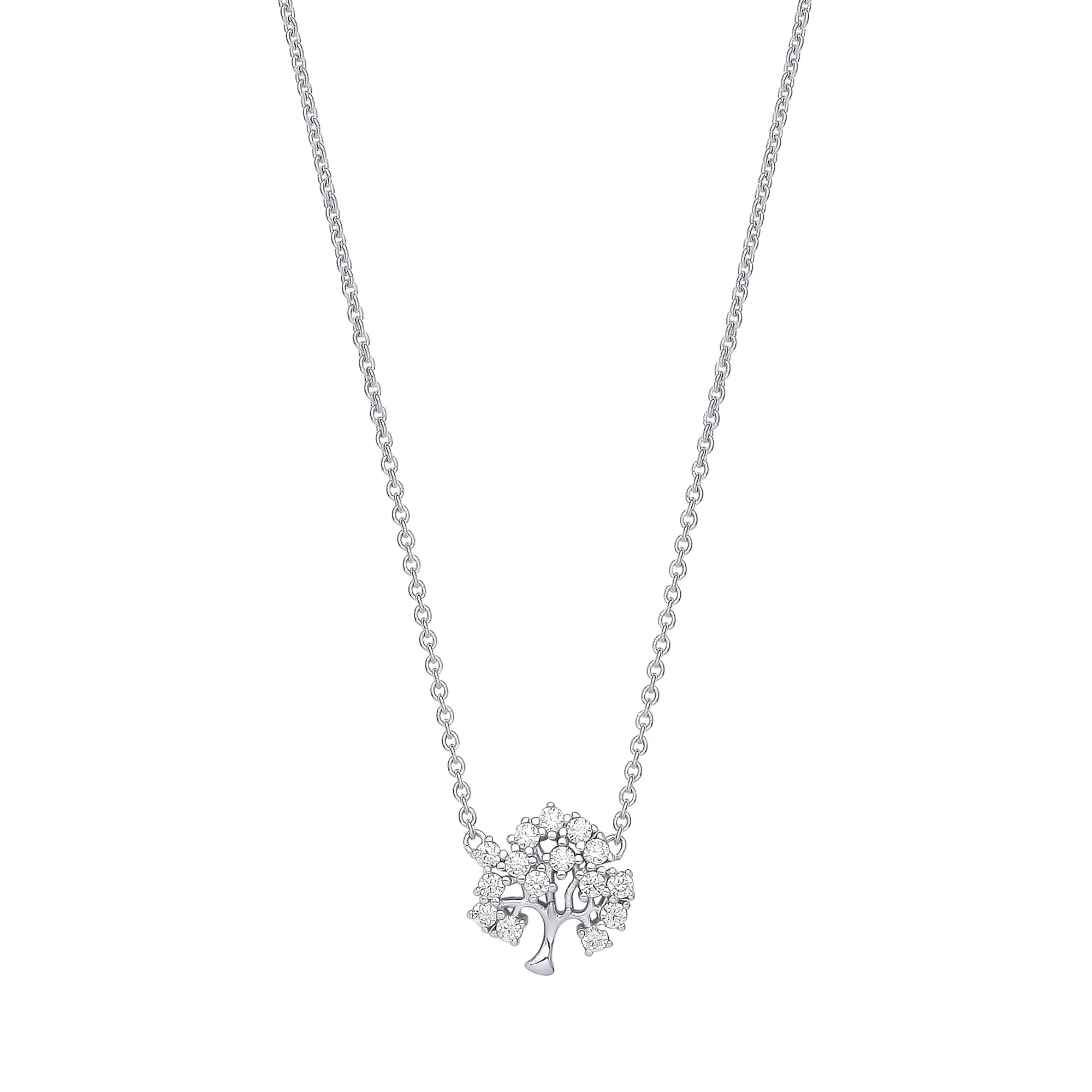 Silver Tree of Life Pendant 16" - Silver