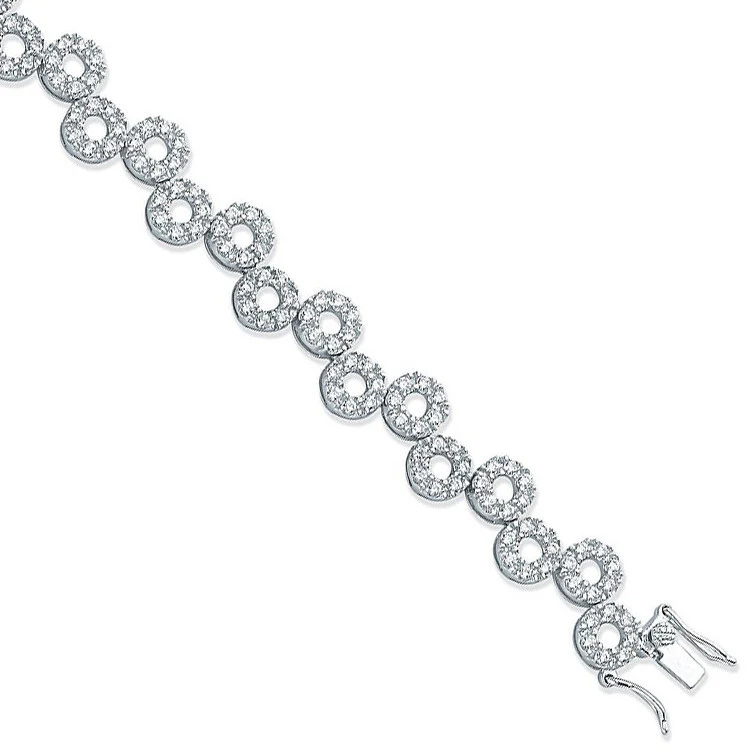 Sliver Fancy Cubic Zirconia Bracelet - Silver - Image 2