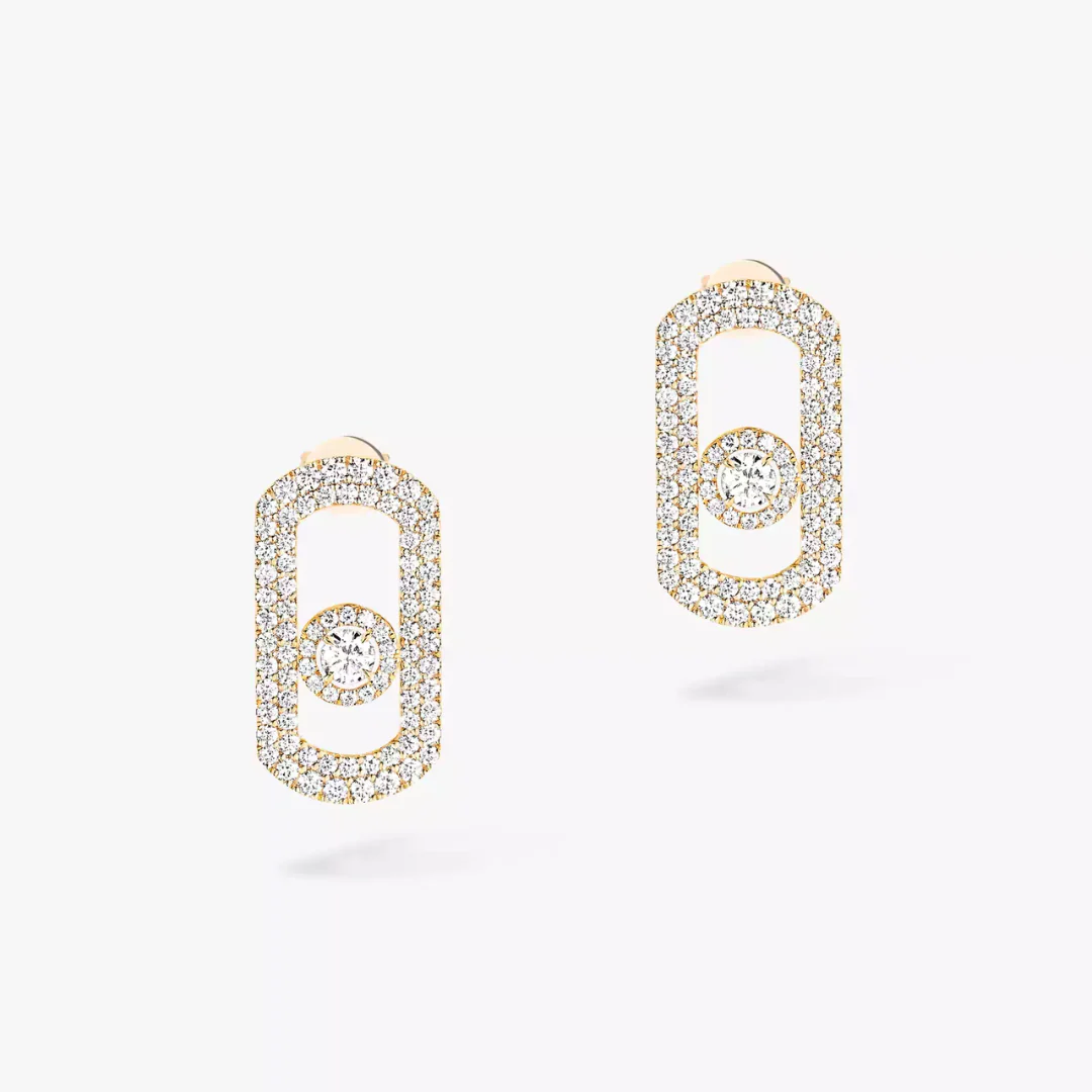 So Move Pavé Diamond Earrings 18ct Gold - Image 3