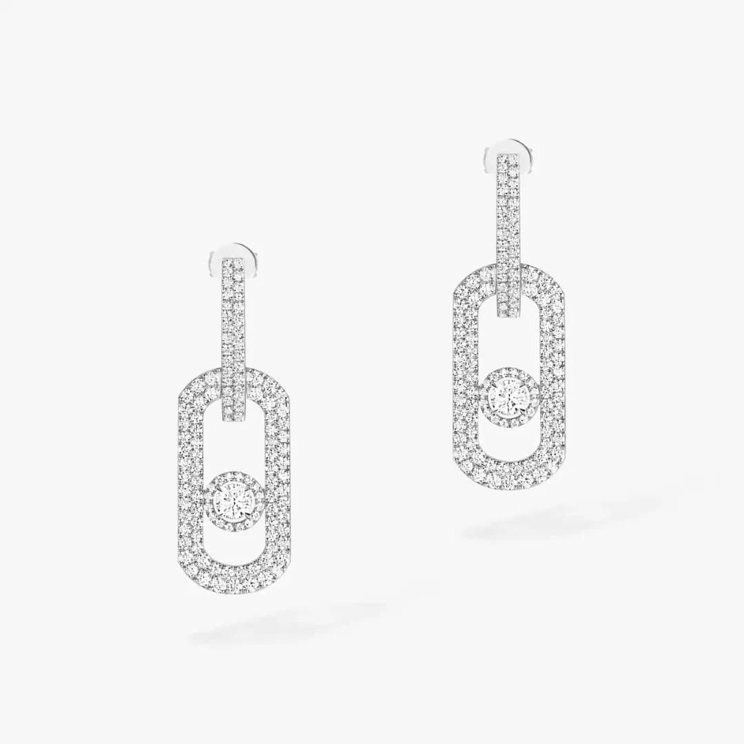 So Move XL Diamond Pavé Pendant Diamond Earrings 18ct Gold - Image 2
