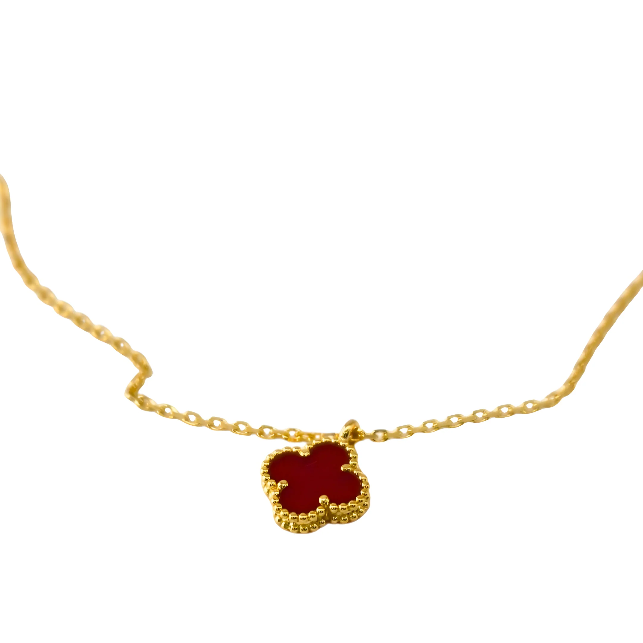 Van Cleef & Arpels Sweet Alhambra Pendant Carnelian 18K Rose Gold - Image 7