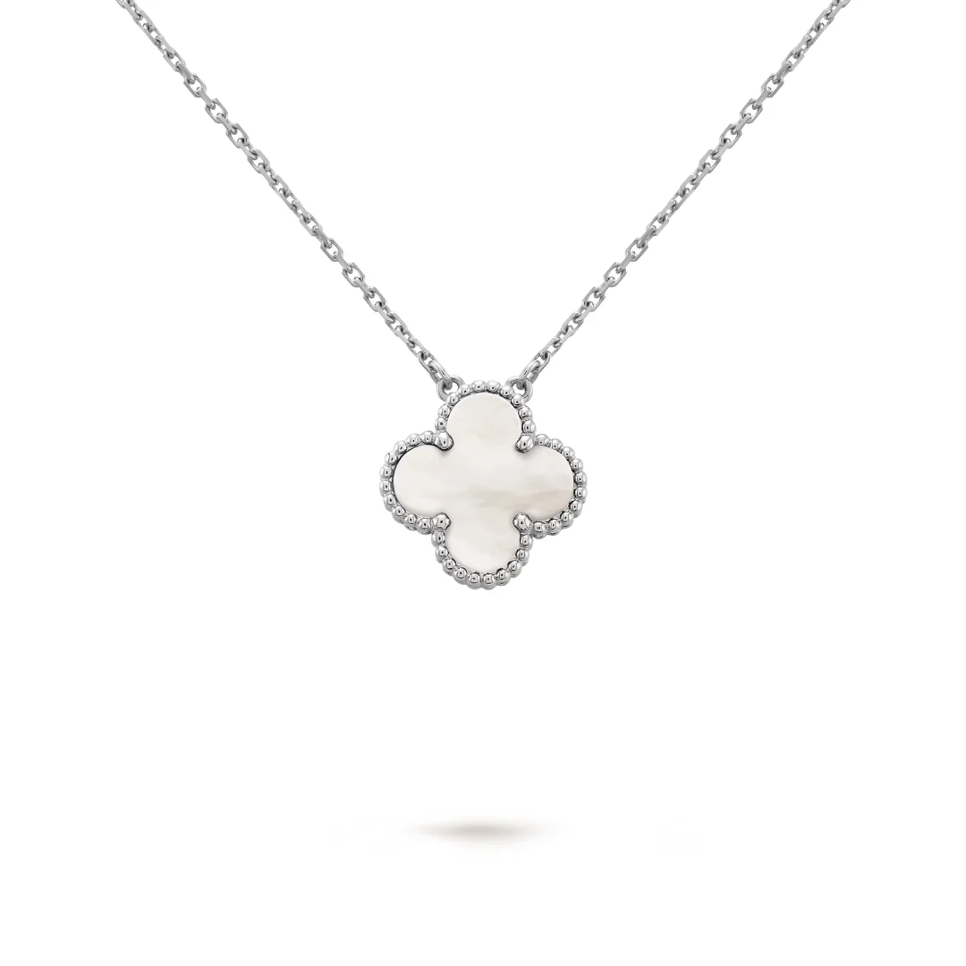 Van Cleef & Arpels Vintage Alhambra Pendant Mother-Of-Pearl 18K White Gold