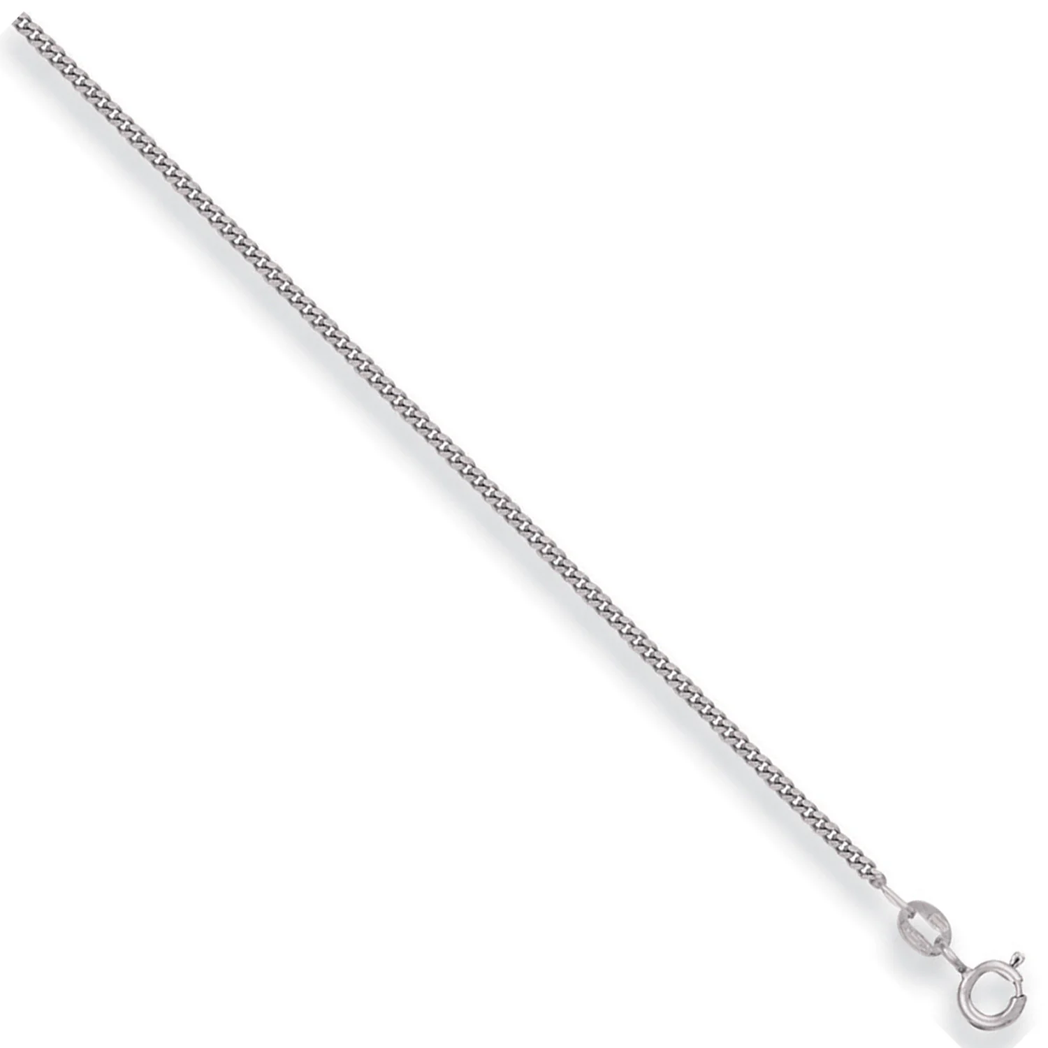 White Gold 1.5mm Traditional Classic Curb Chain - 9ct Gold - Image 2