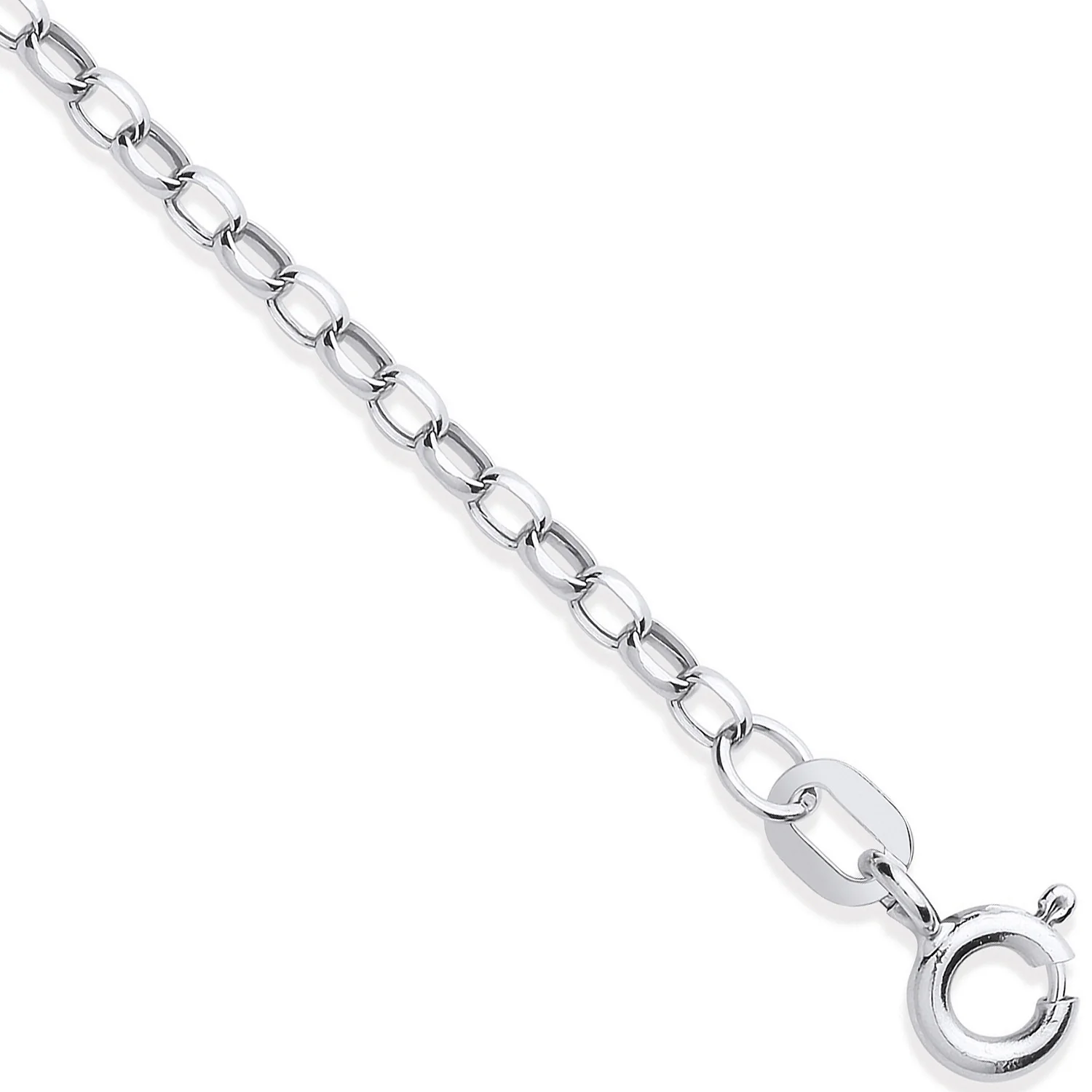 White Gold 2.2mm Hollow Diamond Cut Belcher Chain - 9ct Gold - Image 2