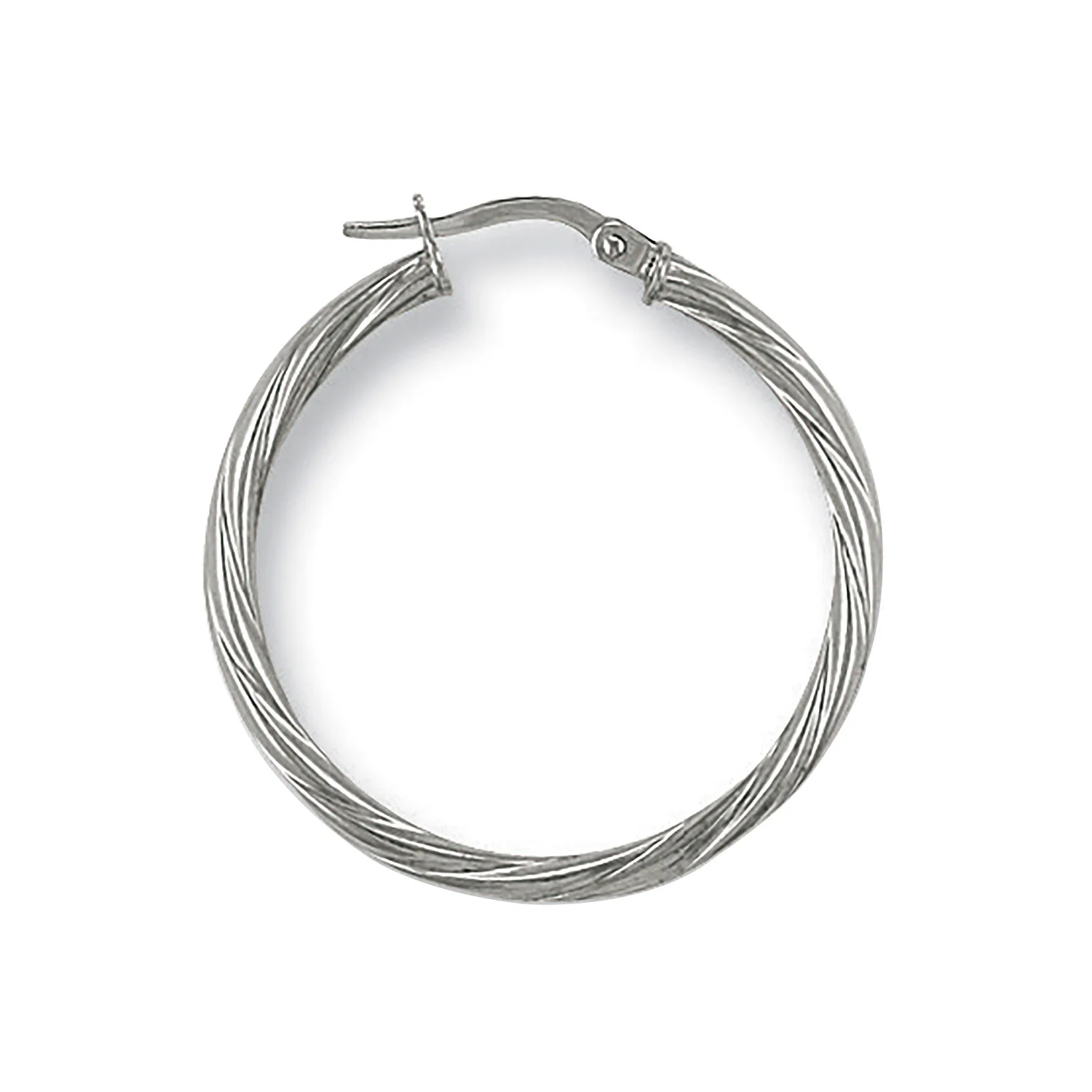 White Gold 29mm Twisted Hoop Earrings - 9ct Gold - Image 2