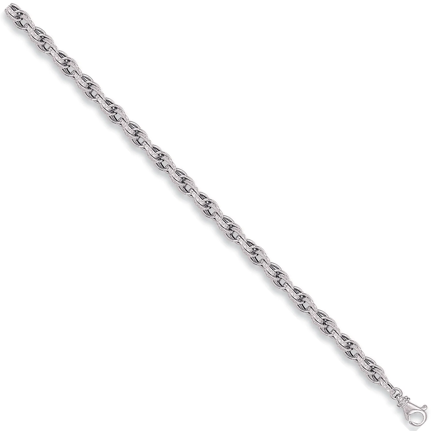 White Gold 5.6mm Hollow Prince of Wales Chain - 9ct Gold - Image 2