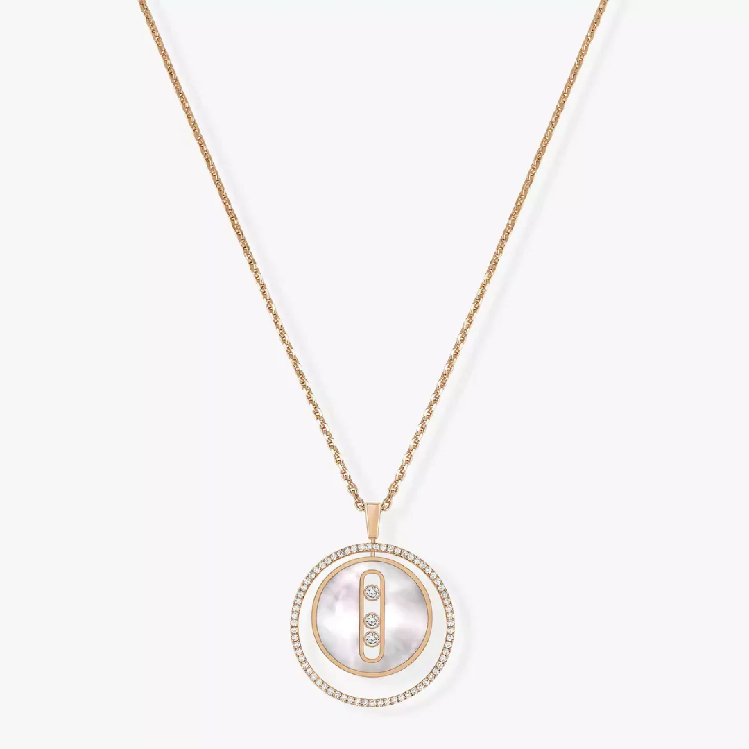White Mother-of-Pearl Lucky Move MM Diamond Necklace 18ct Gold