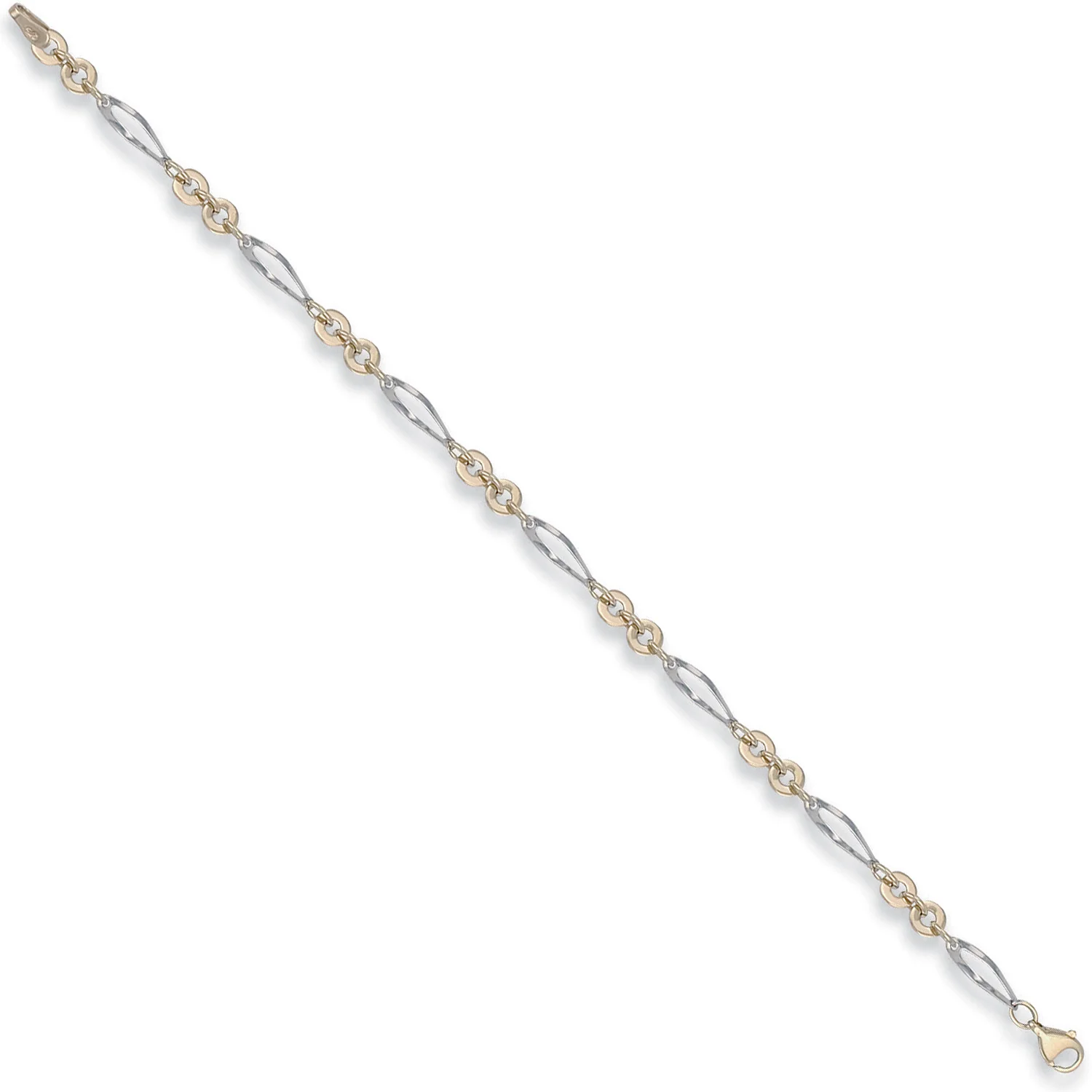 White & Yellow Gold Fancy Bracelet - 9ct Gold - Image 2