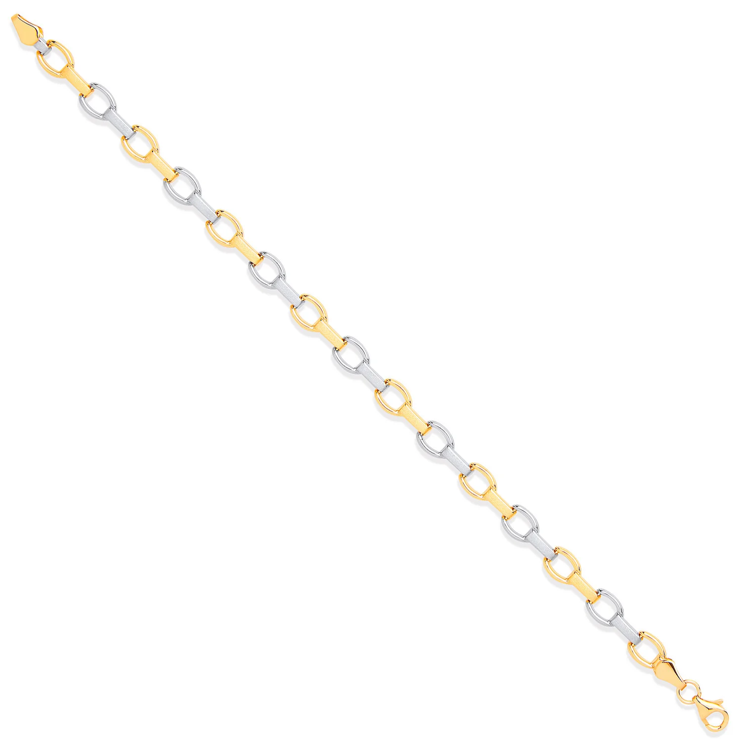White & Yellow Gold Fancy Ladies Bracelet - 9ct Gold - Image 2