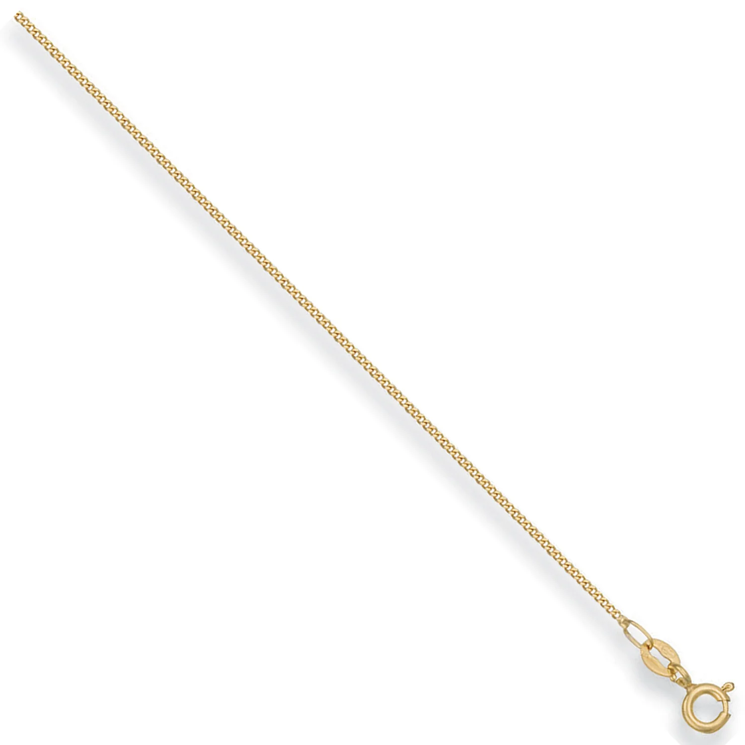 Yellow Gold 1.1mm Traditional Classic Curb Chain - 9ct Gold - Image 2