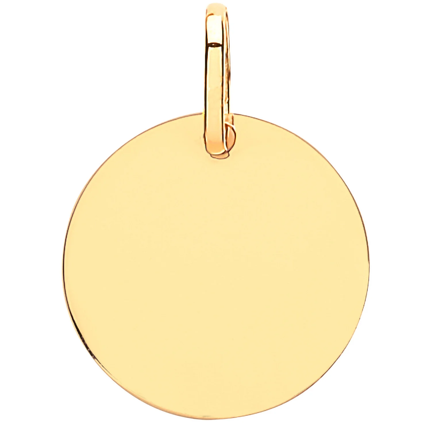Yellow Gold 14mm Plain Round Pendant - 9ct Gold - Image 2