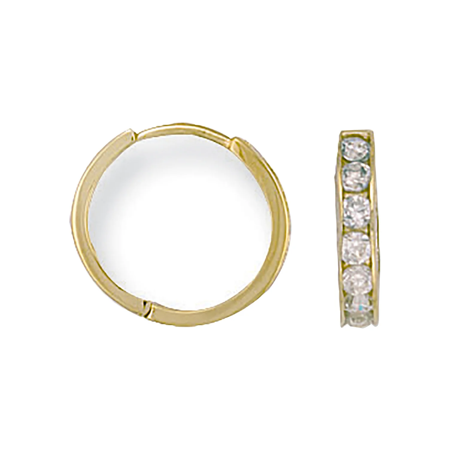 Yellow Gold 15mm Cubic Zirconia Huggies - 9ct Gold - Image 2
