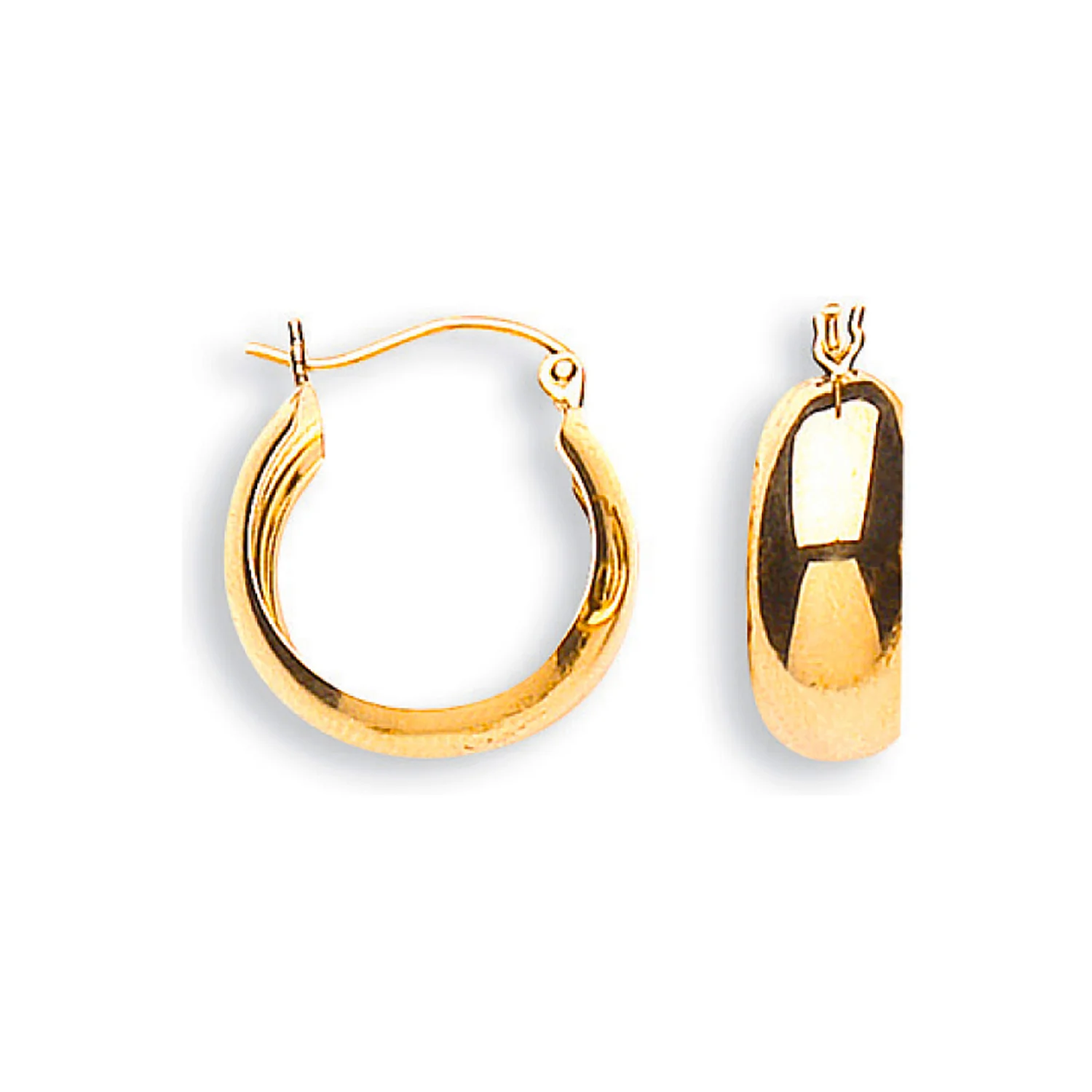Yellow Gold 17mm Hoop Earrings - 9ct Gold - Image 2