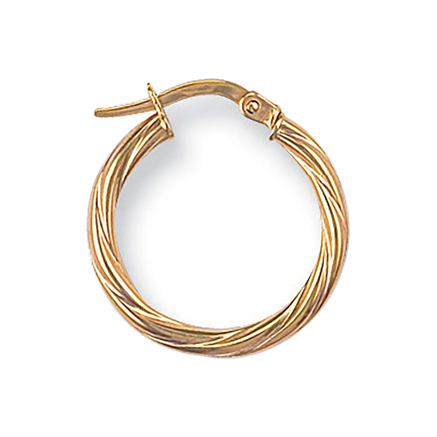 Yellow Gold 19mm Twisted Hoop Earrings - 9ct Gold - Image 2