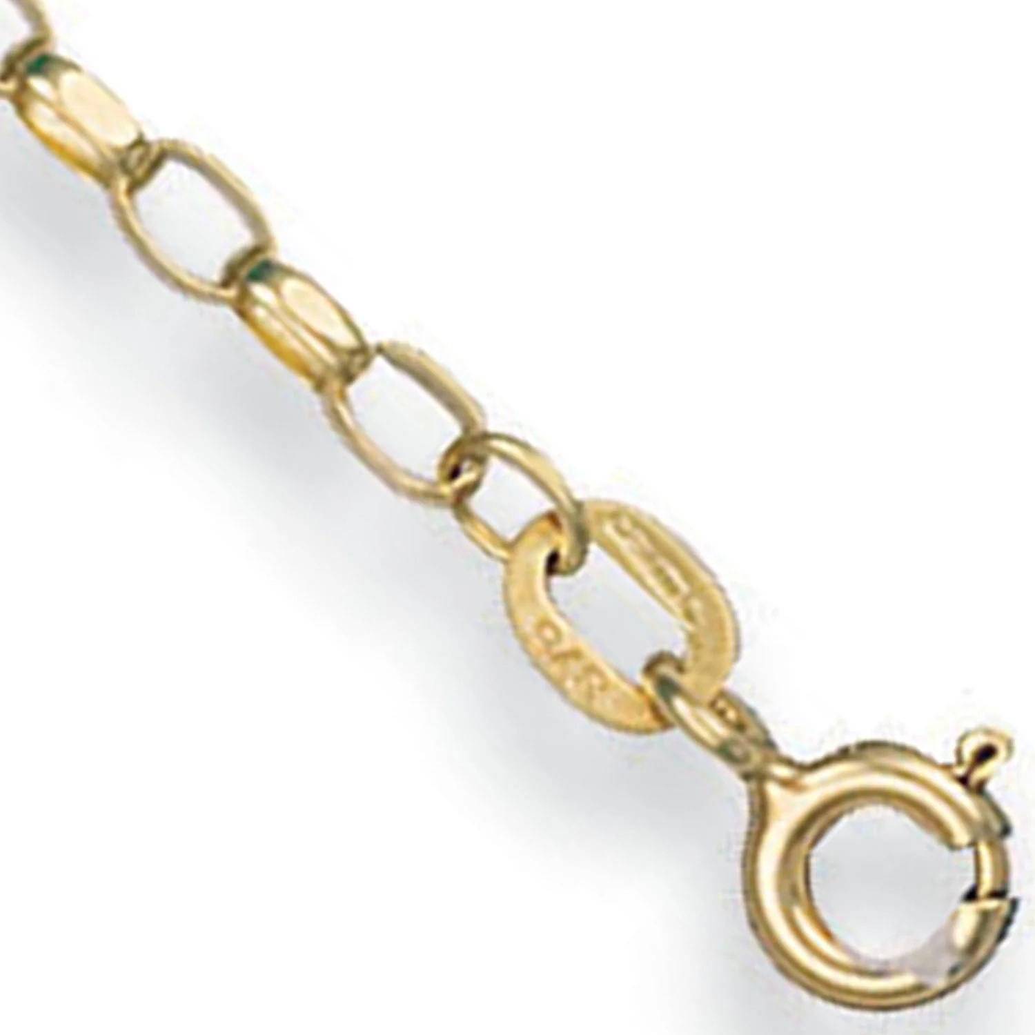 Yellow Gold 2.2mm Open Diamond Cut Oval Belcher Chain - 9ct Gold - Image 2