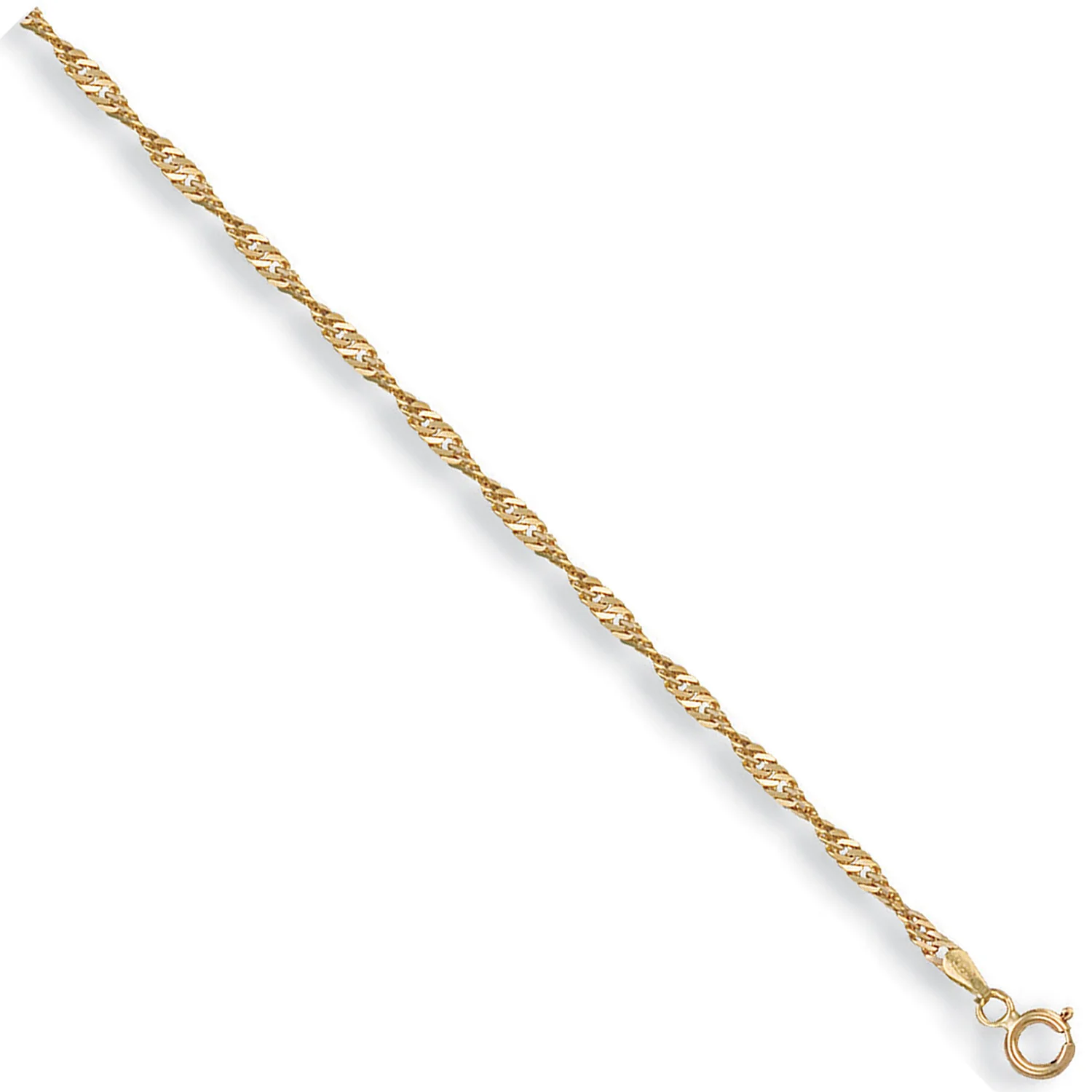 Yellow Gold 2.3mm Singapore Chain - 9ct Gold - Image 2