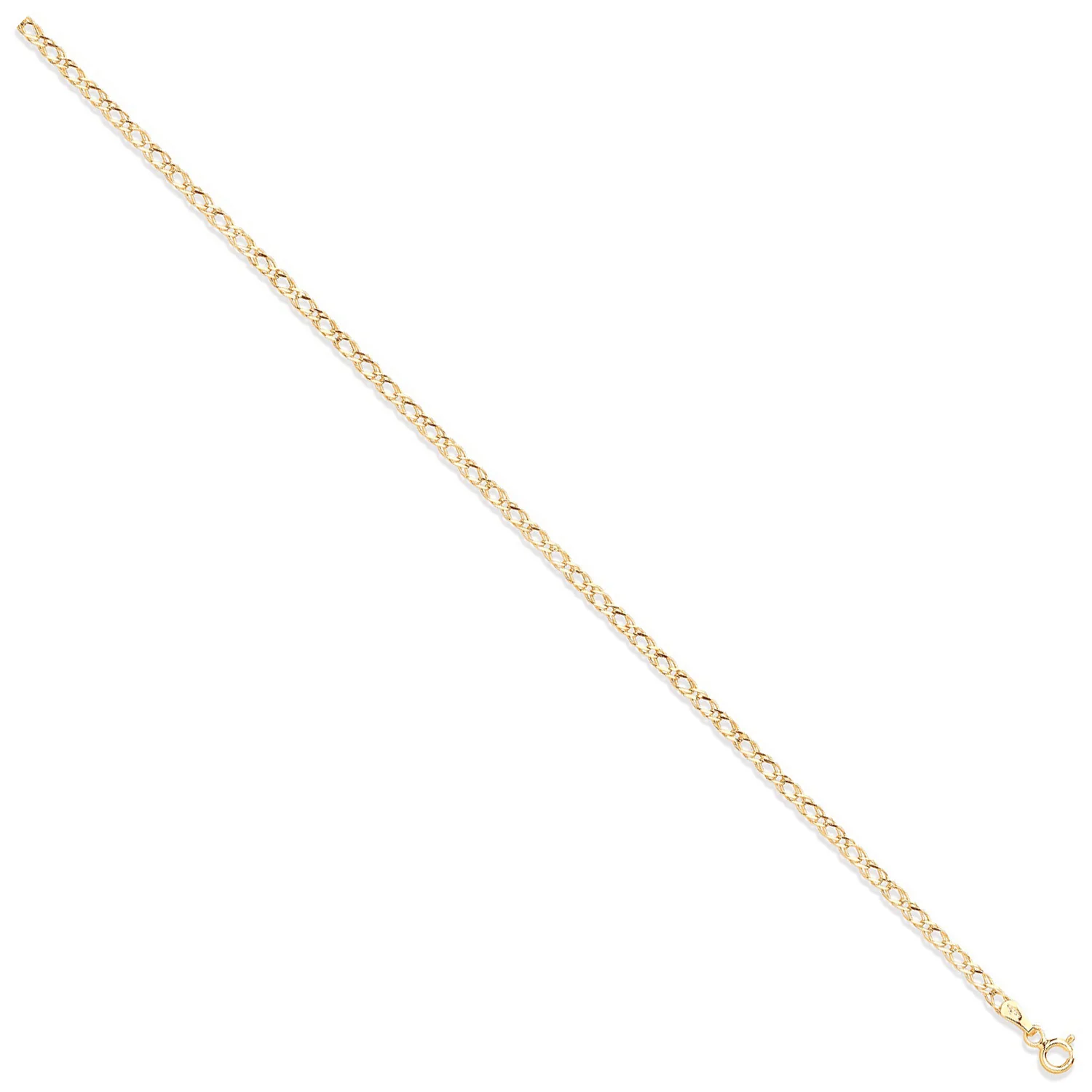 Yellow Gold 2.6mm Hollow Double Curb Chain - 9ct Gold - Image 5