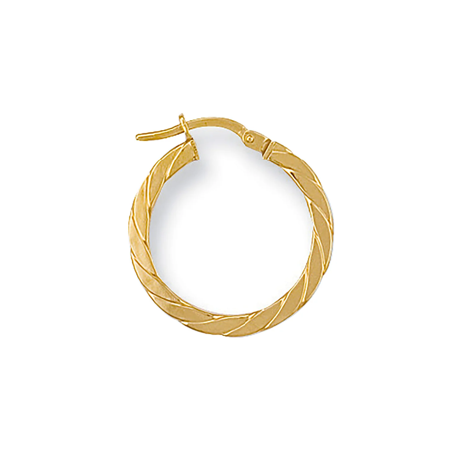 Yellow Gold 20mm Twisted Hoop Earrings - 9ct Gold - Image 2